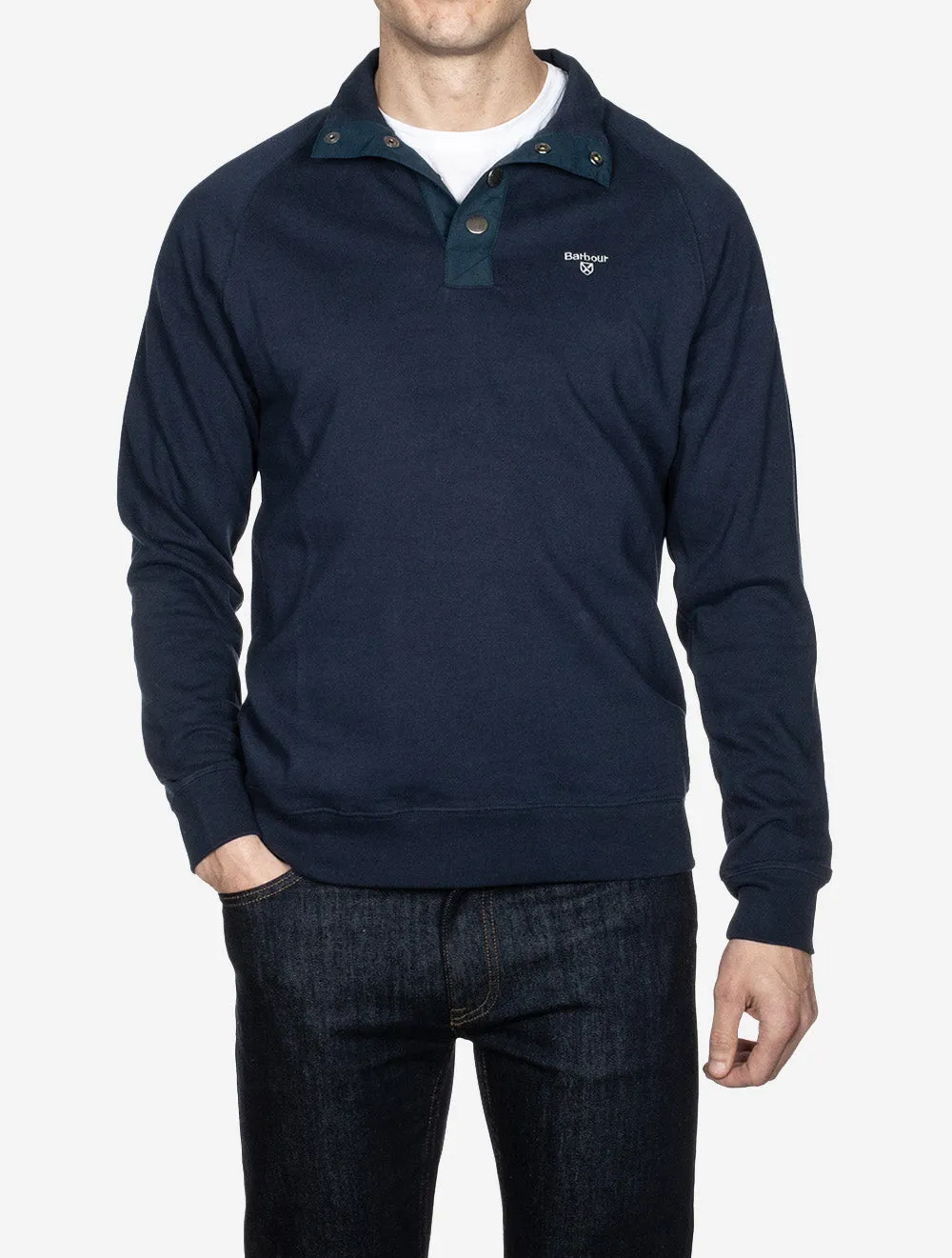 Sweat Half Snap Jumper Navy