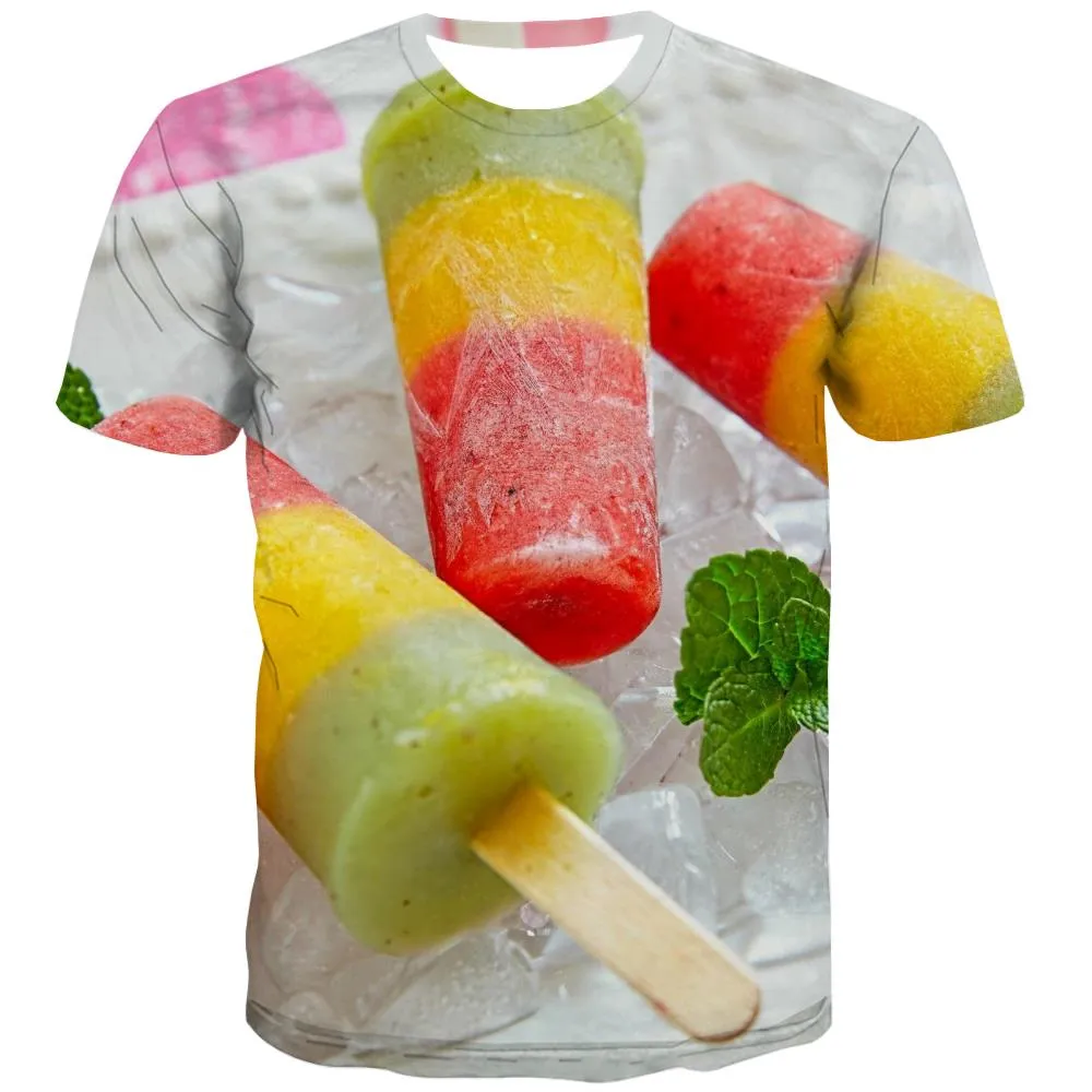 Sweet T-shirt Men Gourmet T shirts Funny Icecream Tshirt Printed Colourful Tshirts Cool