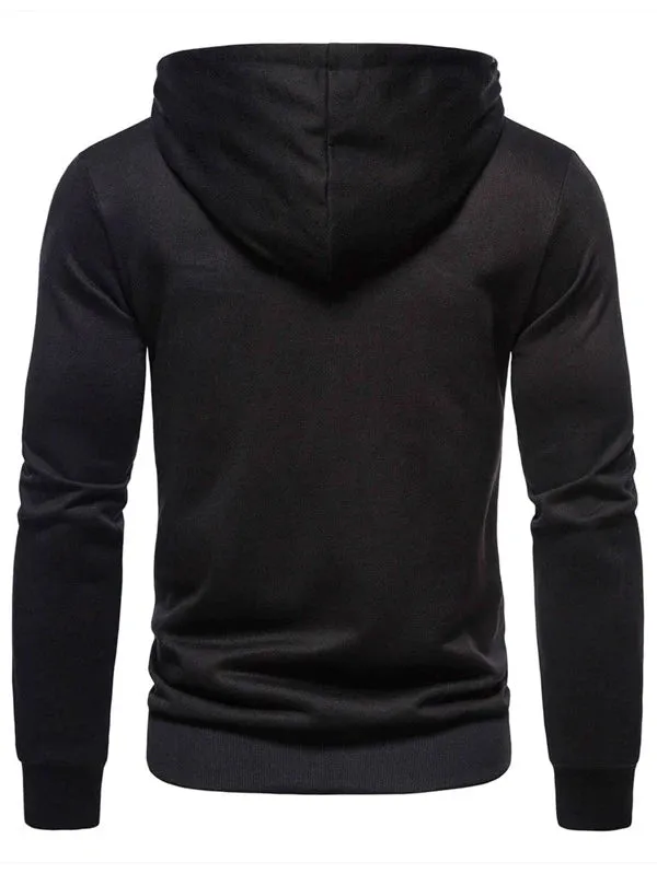 SXV  Plain Solid Black-zipper Cool Aesthetic Hoodie