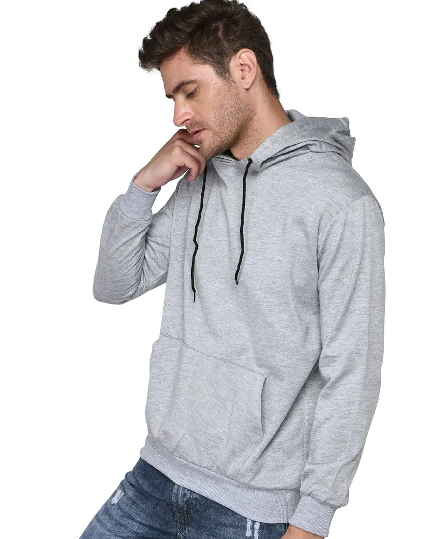 SXV Solid Plain Sweatshirt Hoodie for Men & Women (Grey)