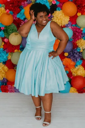 Sydney's Closet SC8117 Size 30 Capri Homecoming Dress V Neckline Cocktail Dress Plus Sized