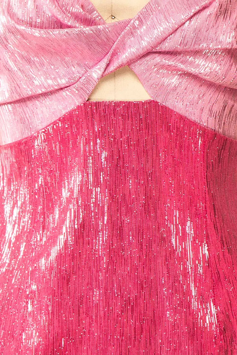 Talitha | Short 2-Toned Shimmery Pink Dress