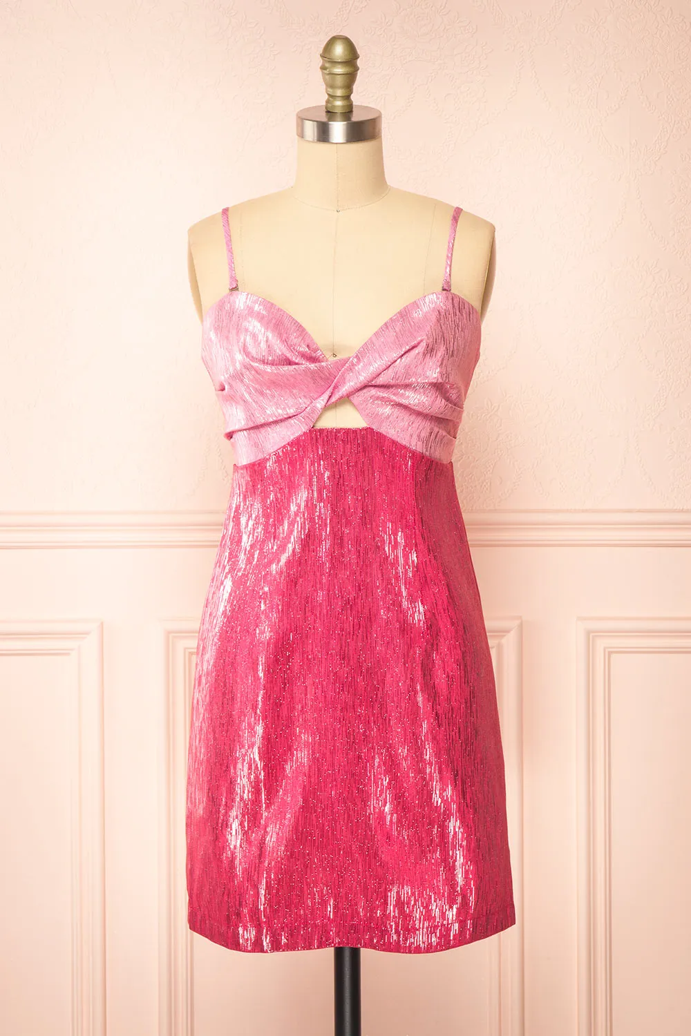 Talitha | Short 2-Toned Shimmery Pink Dress