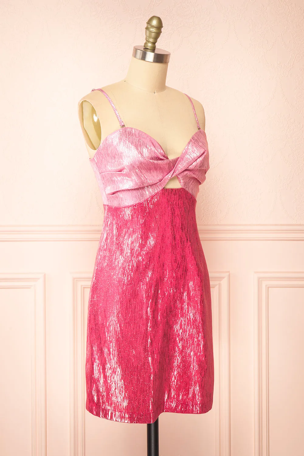 Talitha | Short 2-Toned Shimmery Pink Dress