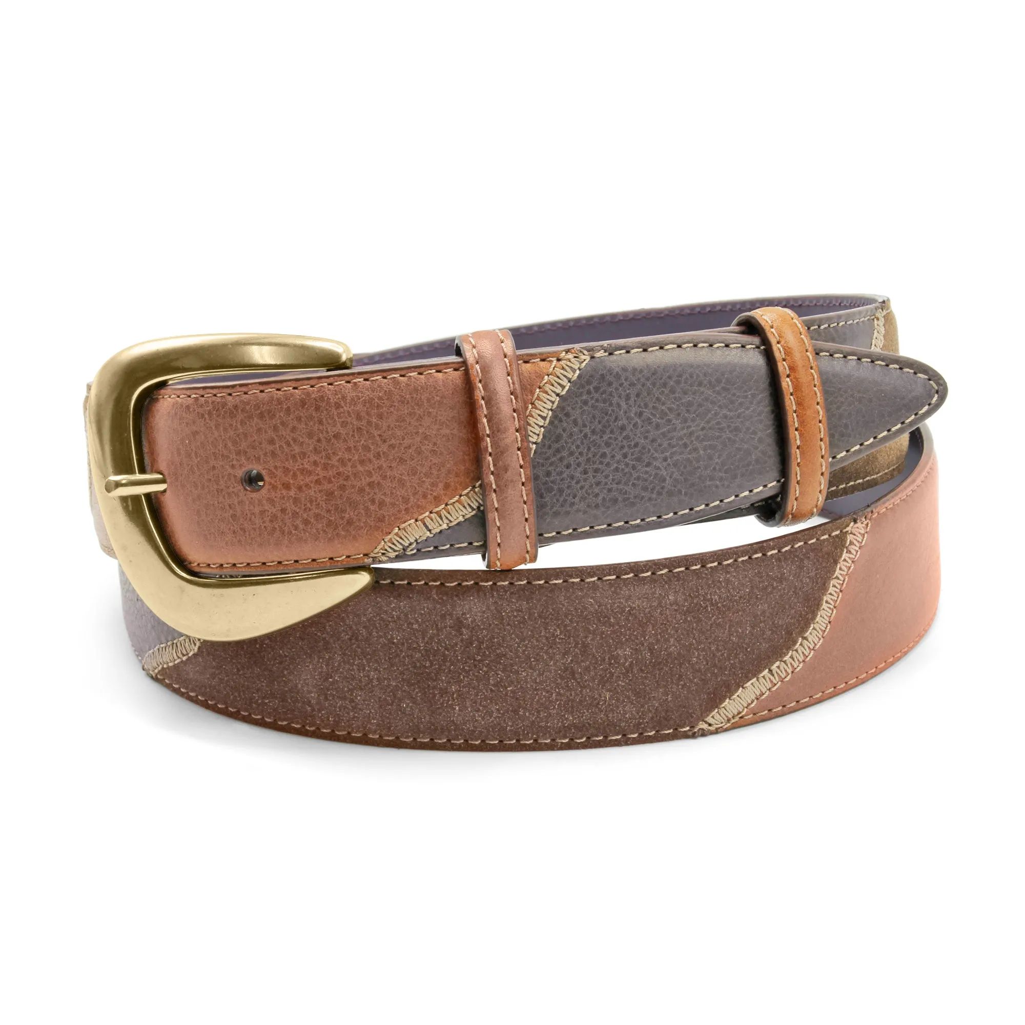 Tan/Choc Mix Greystoke Triple Gold Prong Belt