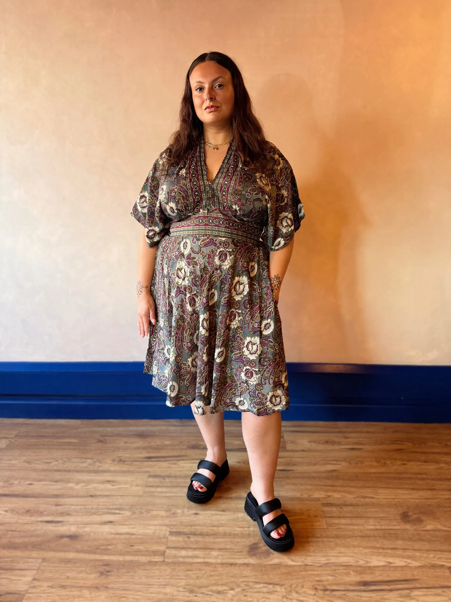 Thalia Dress - Recycled Sari  - Plus Size