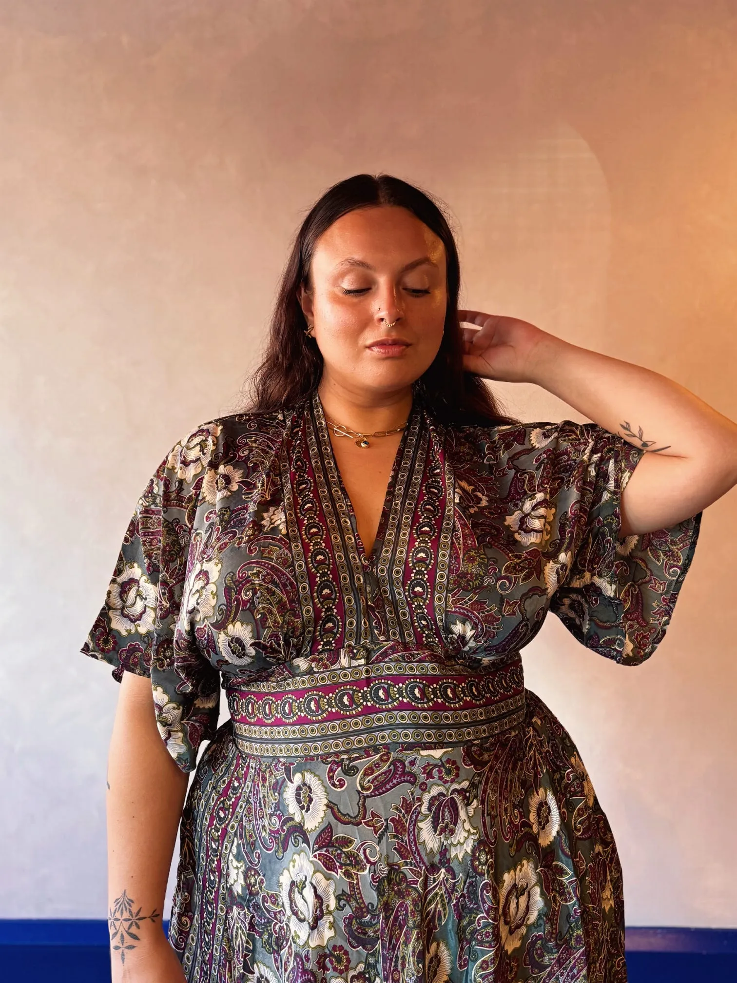 Thalia Dress - Recycled Sari  - Plus Size