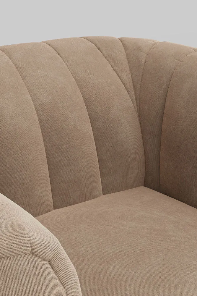 The Bowie Love Seat In Luxe Needlecord Velvet Natural Whisper