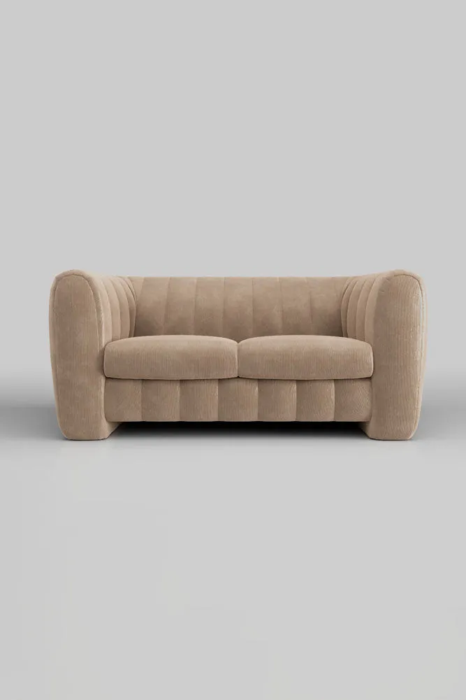 The Bowie Medium Sofa In Luxe Needlecord Velvet Natural Whisper