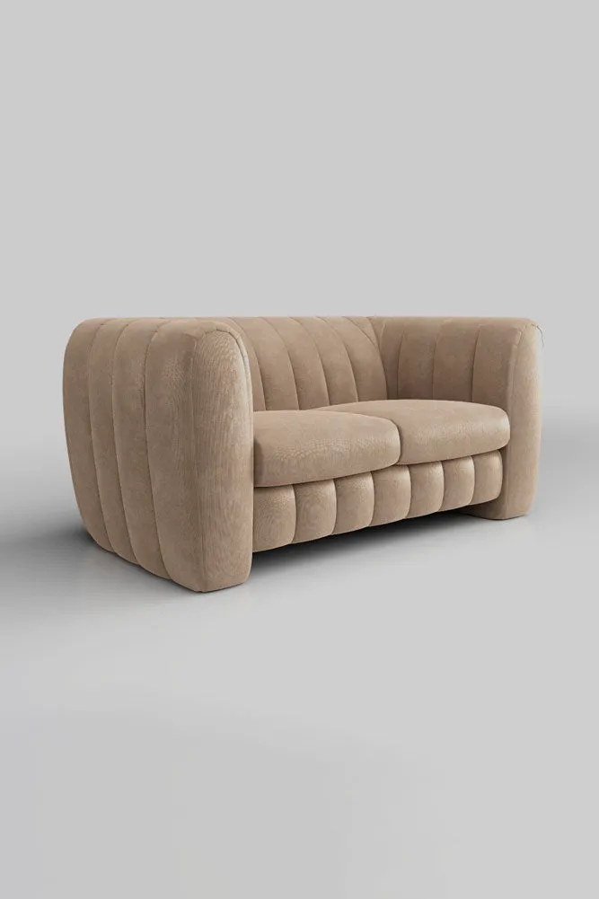 The Bowie Medium Sofa In Luxe Needlecord Velvet Natural Whisper