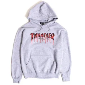 Thrasher Blood Drip Hoodie Ash Grey