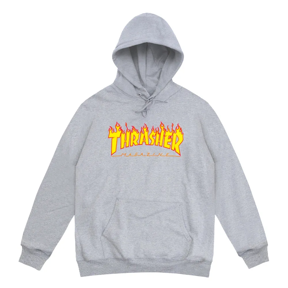 Thrasher - Flame Logo Hoodie Light Grey