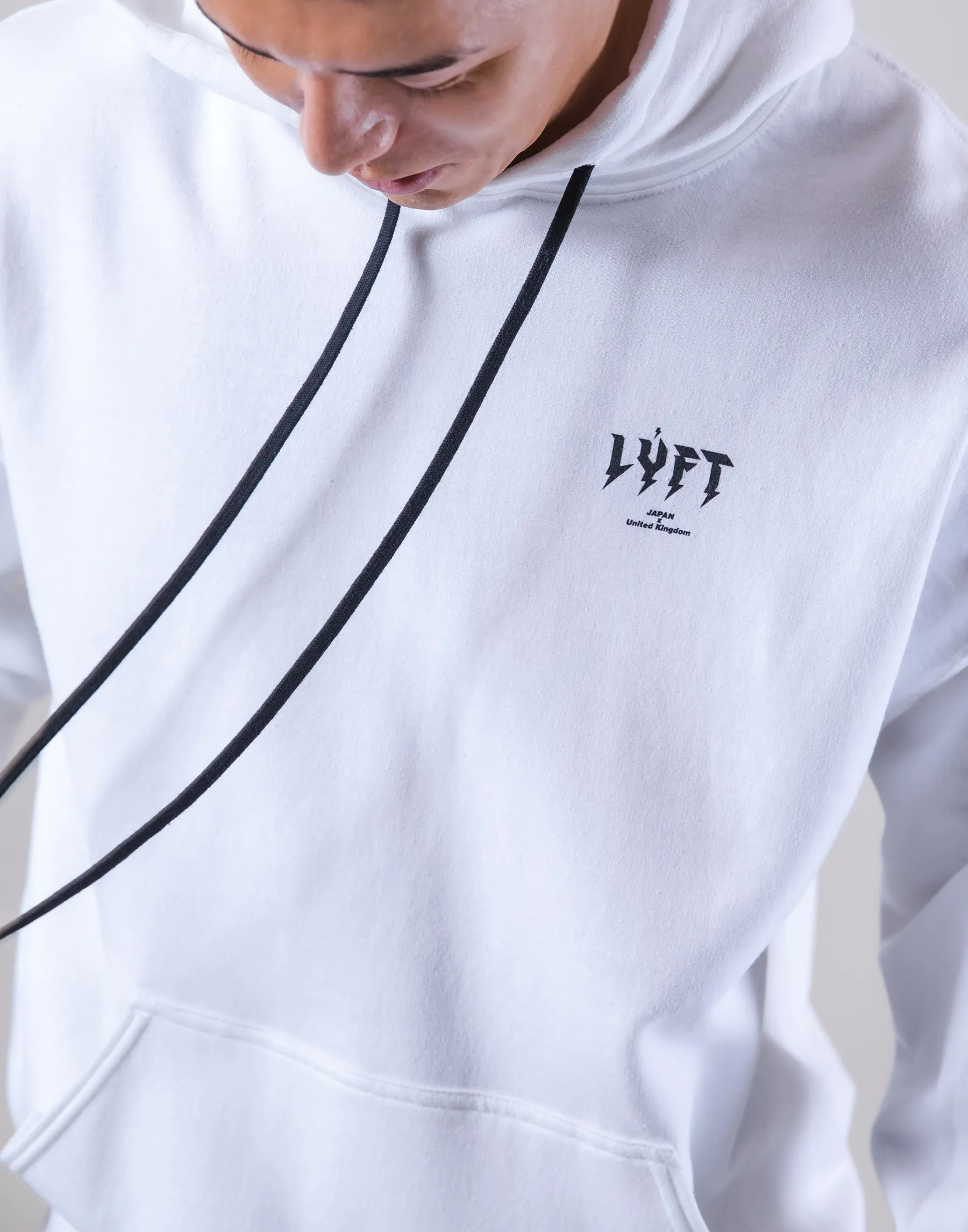 Thunder Logo Pullover Hoodie - White