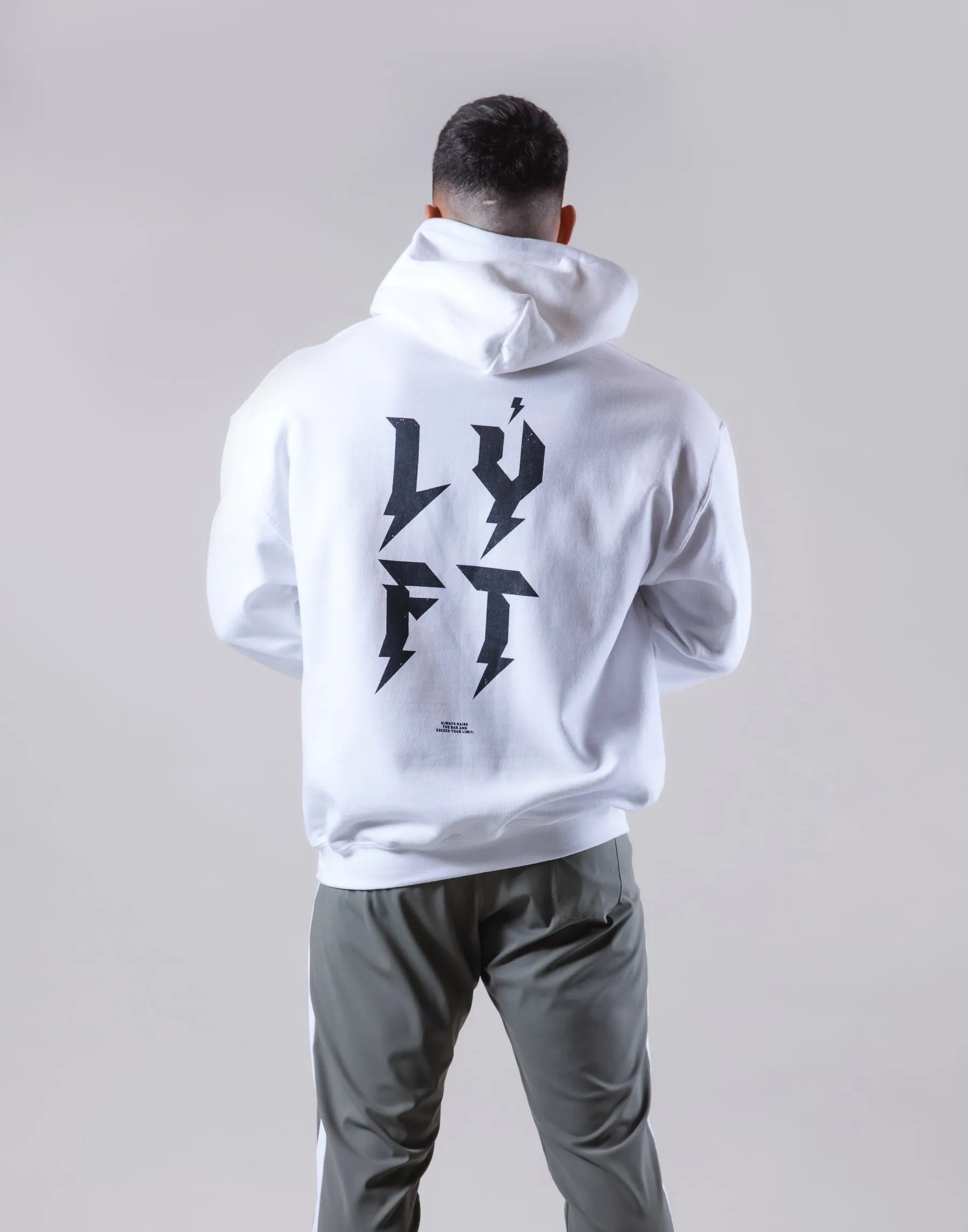 Thunder Logo Pullover Hoodie - White