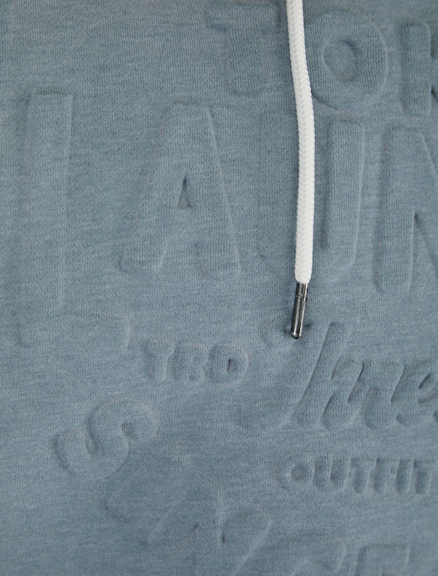 Tides Embossed Motif Brushback Fleece Pullover Hoodie in Cool Grey - Tokyo Laundry