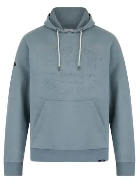 Tides Embossed Motif Brushback Fleece Pullover Hoodie in Cool Grey - Tokyo Laundry