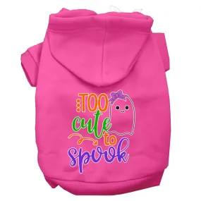 Too Cute To Spook-girly Ghost Screen Print Dog Hoodie Bright Pink Xxl