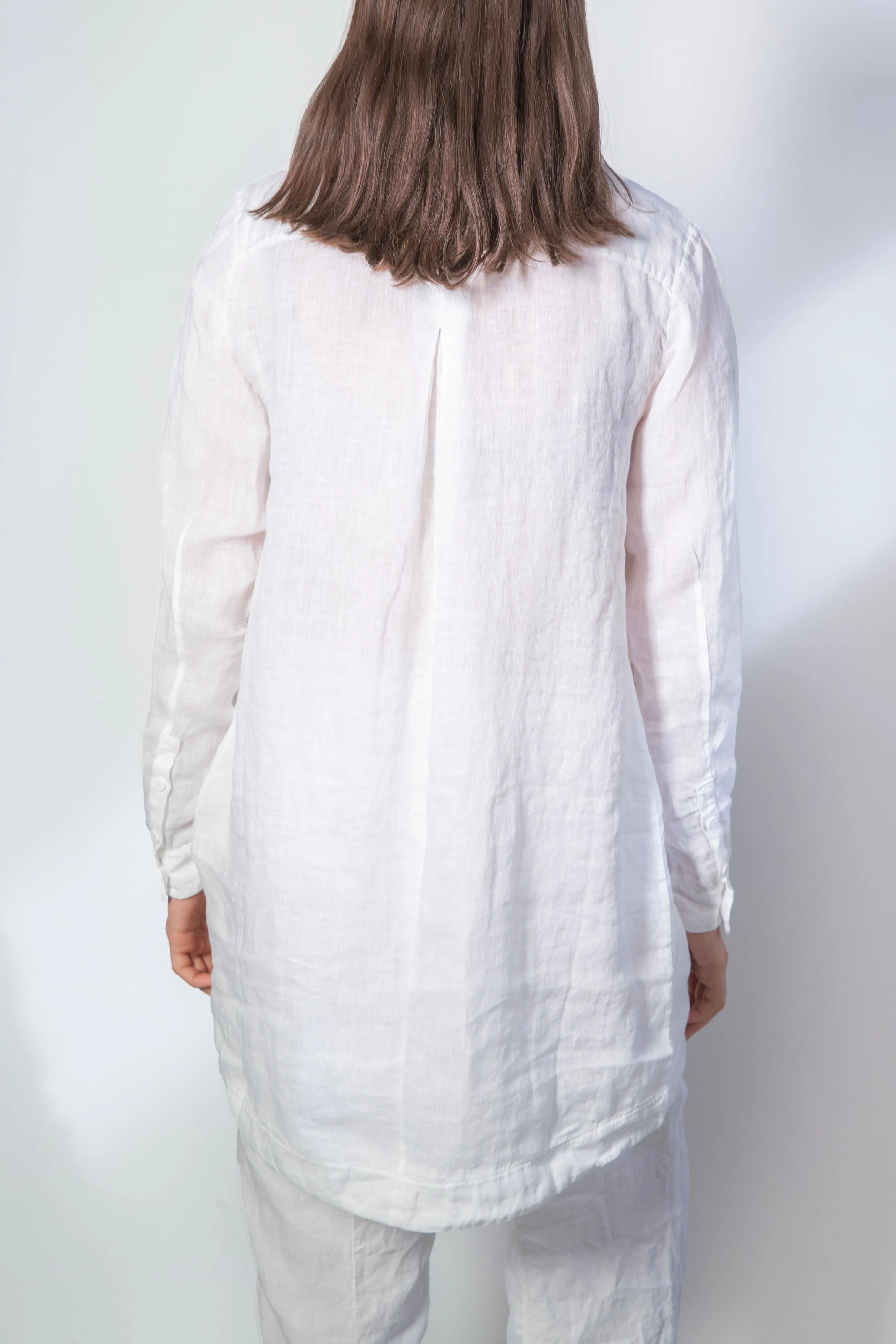 Transit Par Such Long Linen Linen Shirt in White