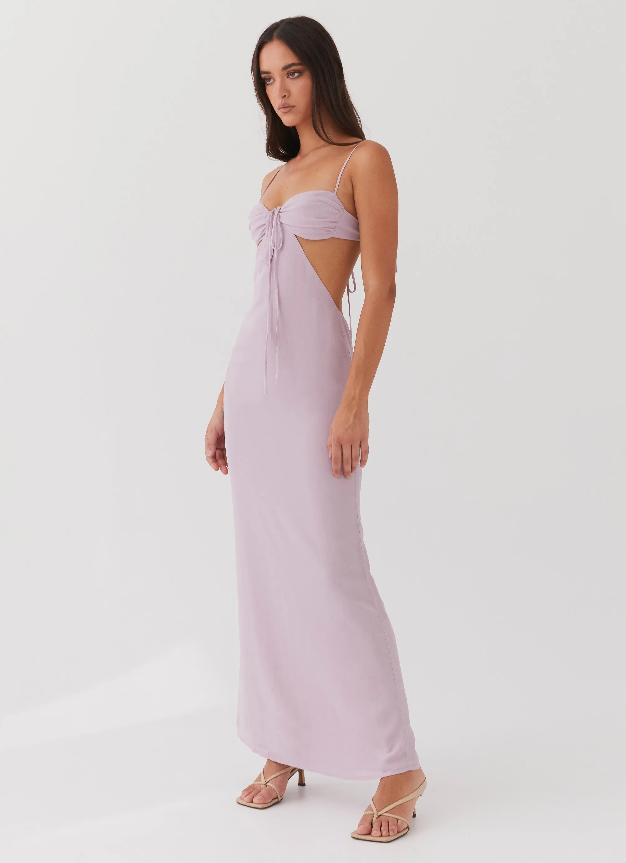 Tyra Ruched Maxi Dress - Lavender