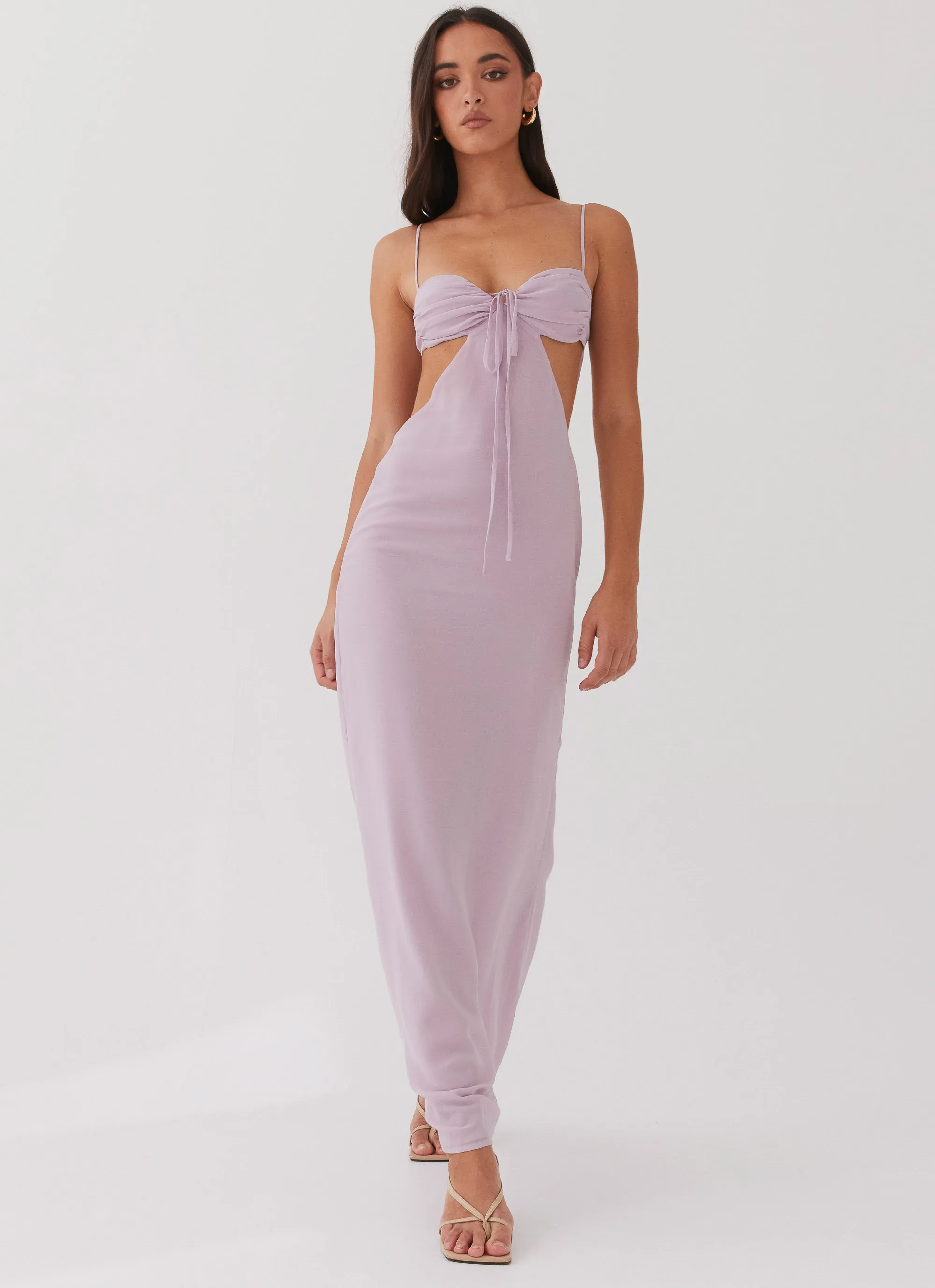 Tyra Ruched Maxi Dress - Lavender