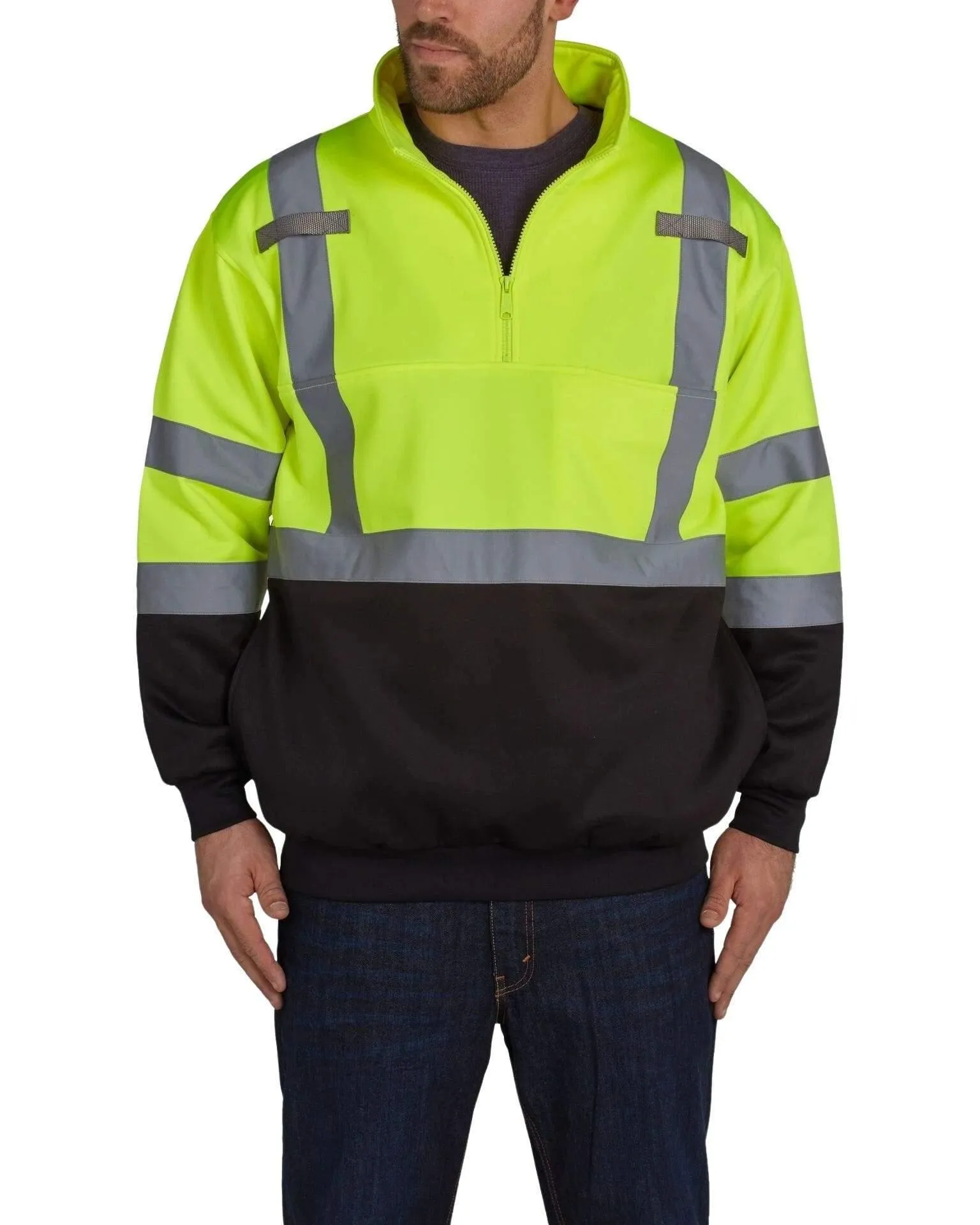 UPA542 HiVis 1/4 Zip Soft Shell Pullover