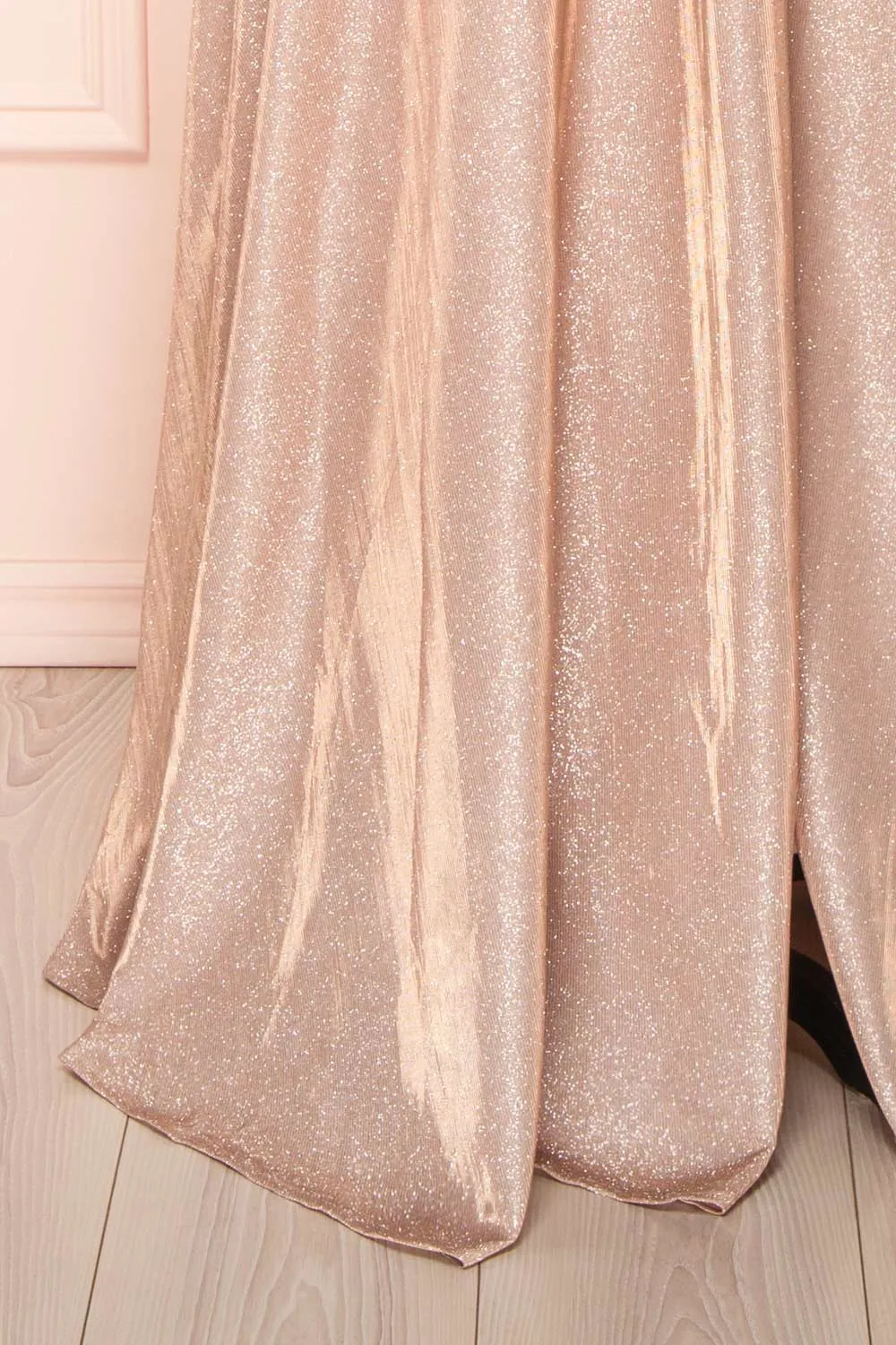 Velouette | Shimmery Rosegold Maxi Dress