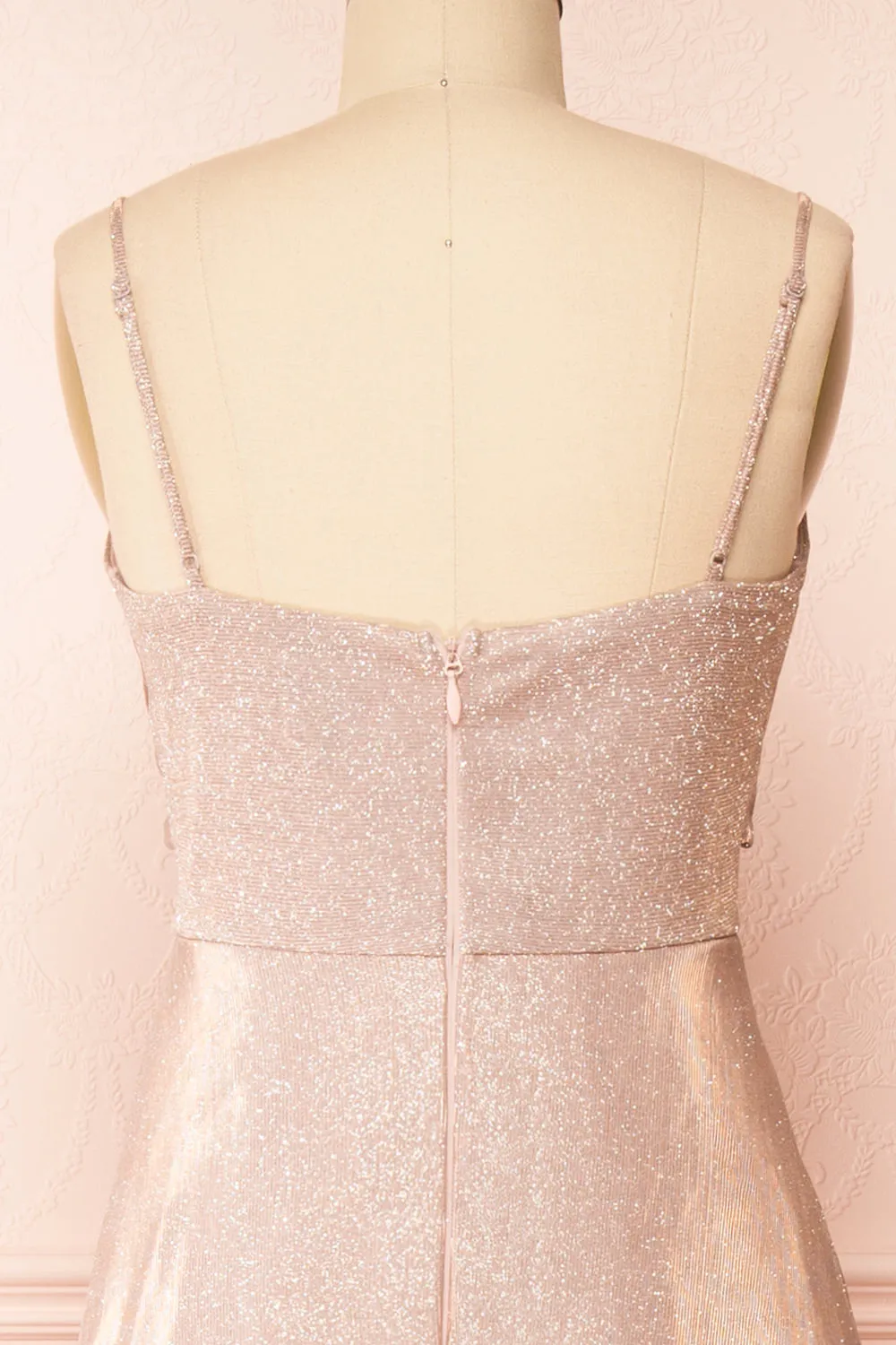 Velouette | Shimmery Rosegold Maxi Dress