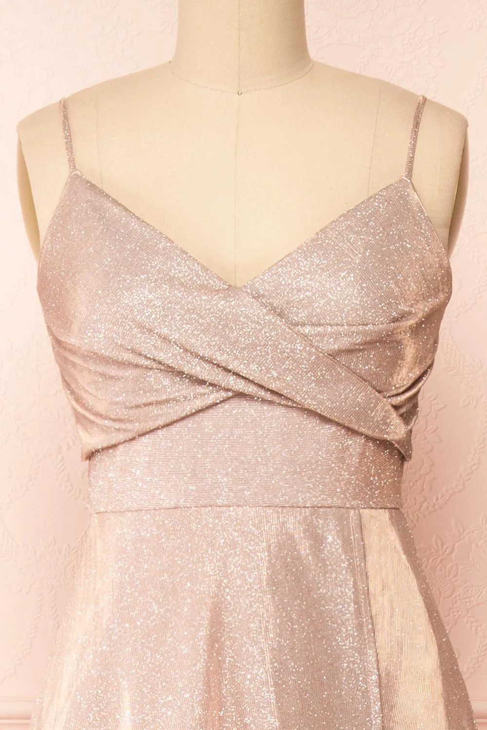 Velouette | Shimmery Rosegold Maxi Dress