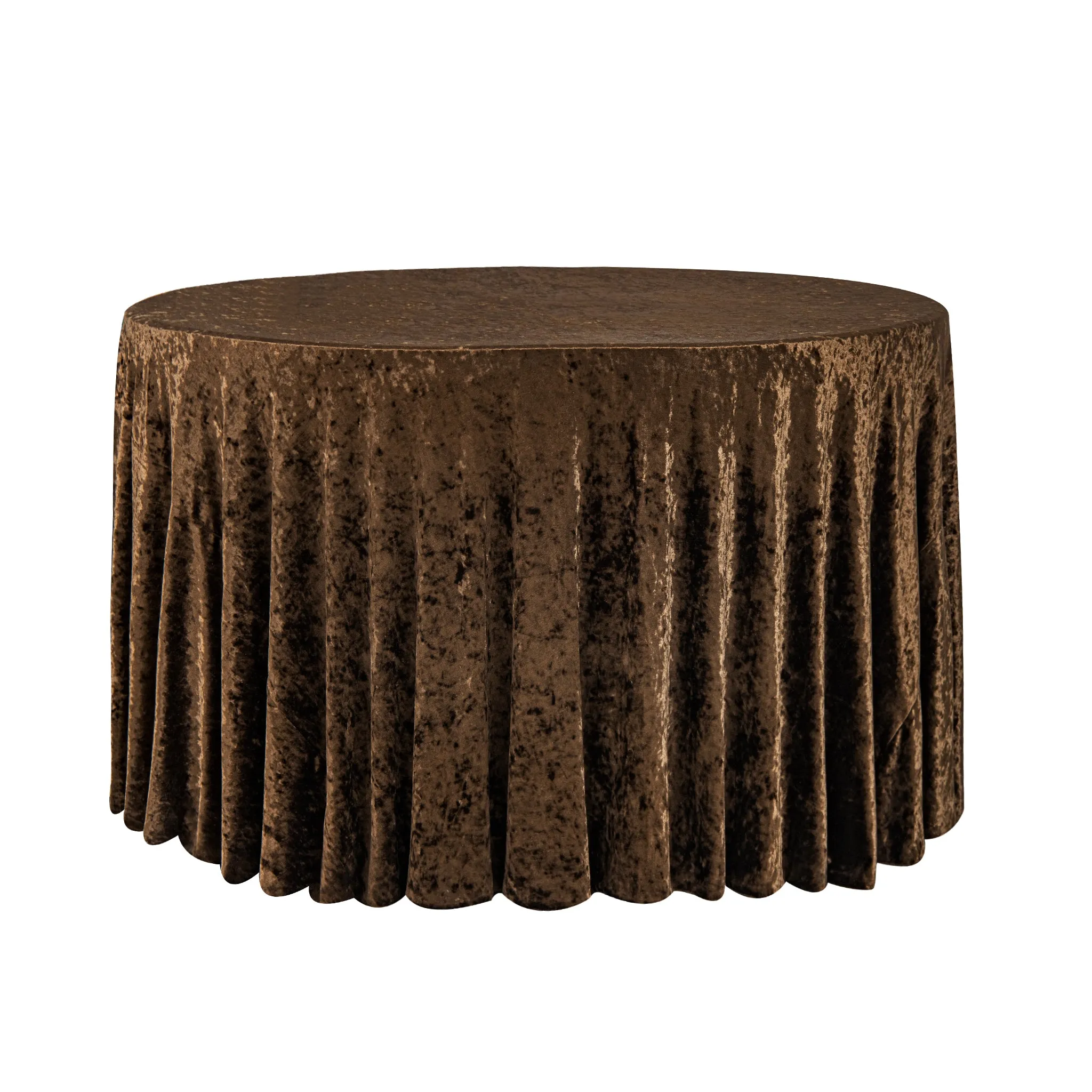 Velvet 132" Round Tablecloth - Chocolate