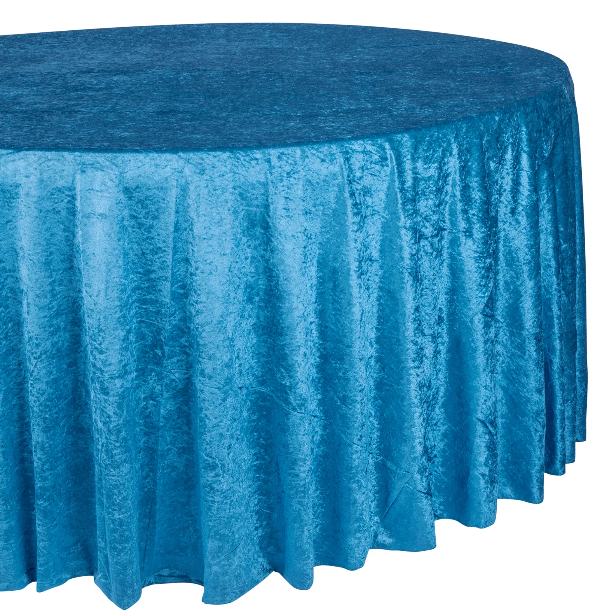 Velvet 132" Round Tablecloth - Dark Teal