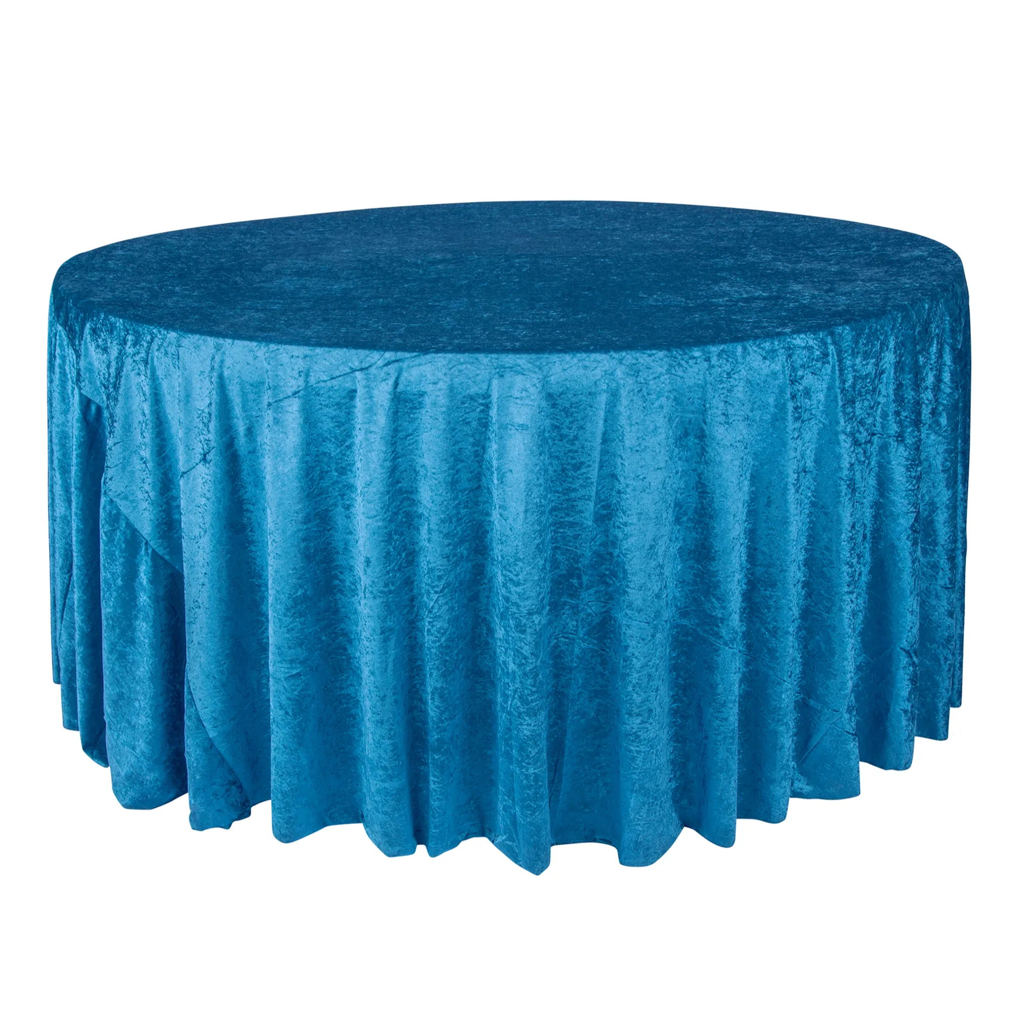 Velvet 132" Round Tablecloth - Dark Teal