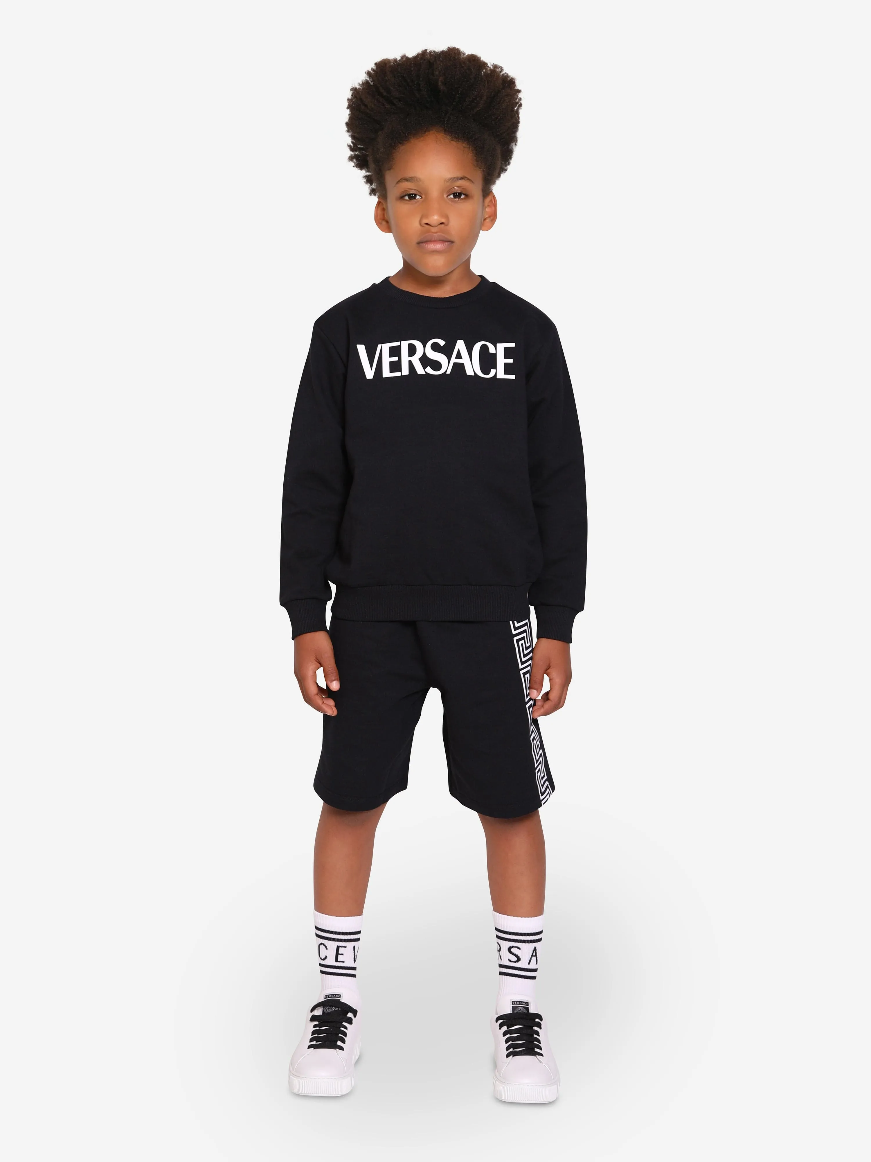 Versace Boys Logo Sweatshirt in Black