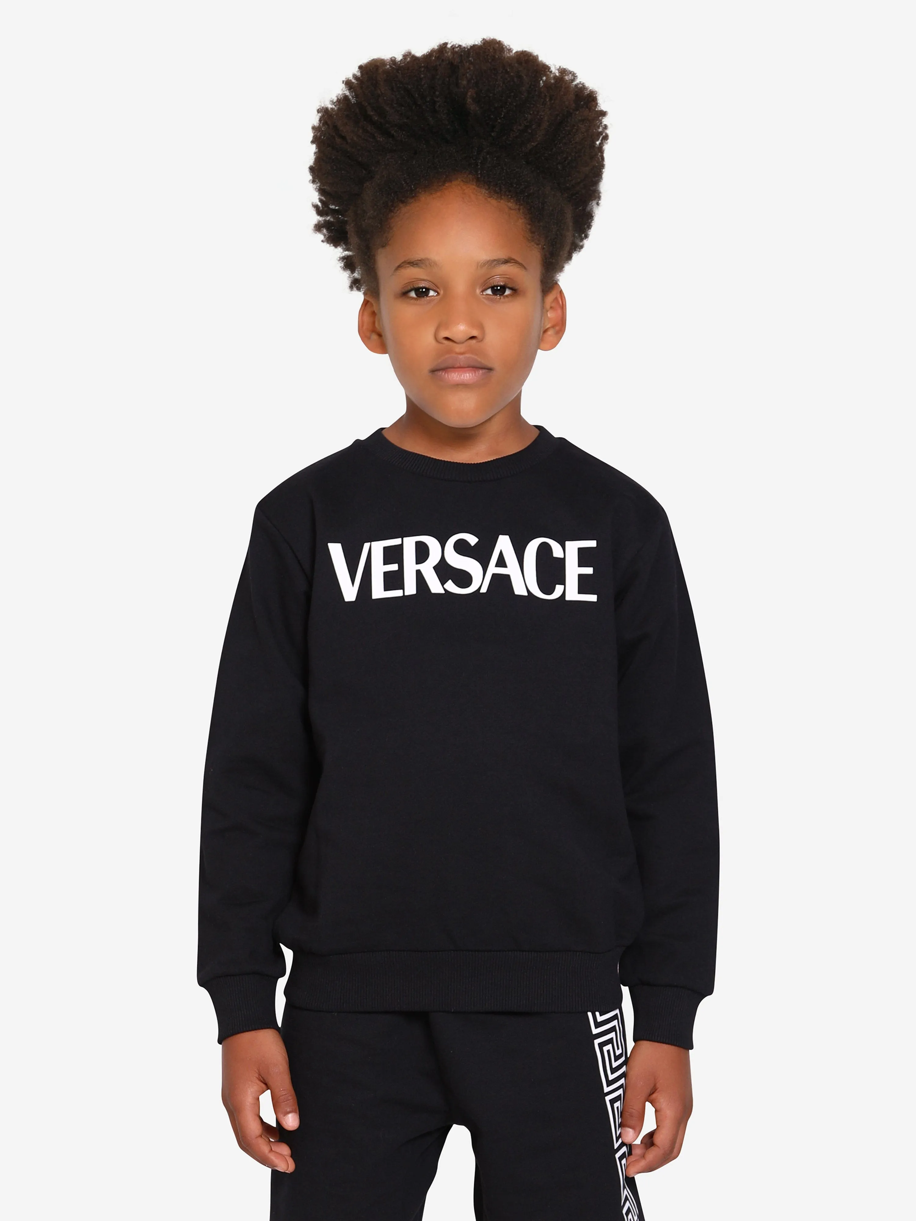 Versace Boys Logo Sweatshirt in Black