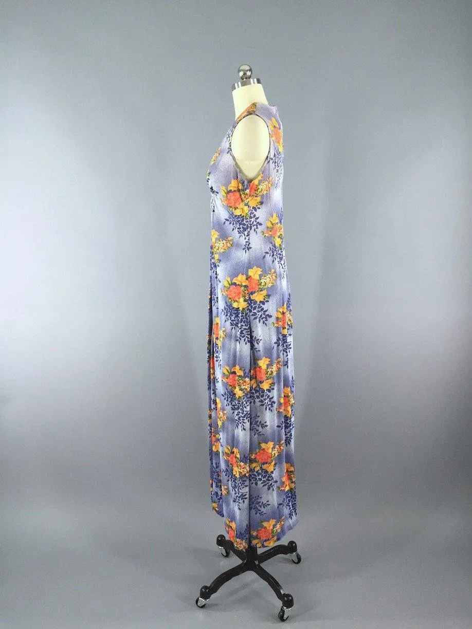 Vintage 1960s Hawaiian Maxi Dress