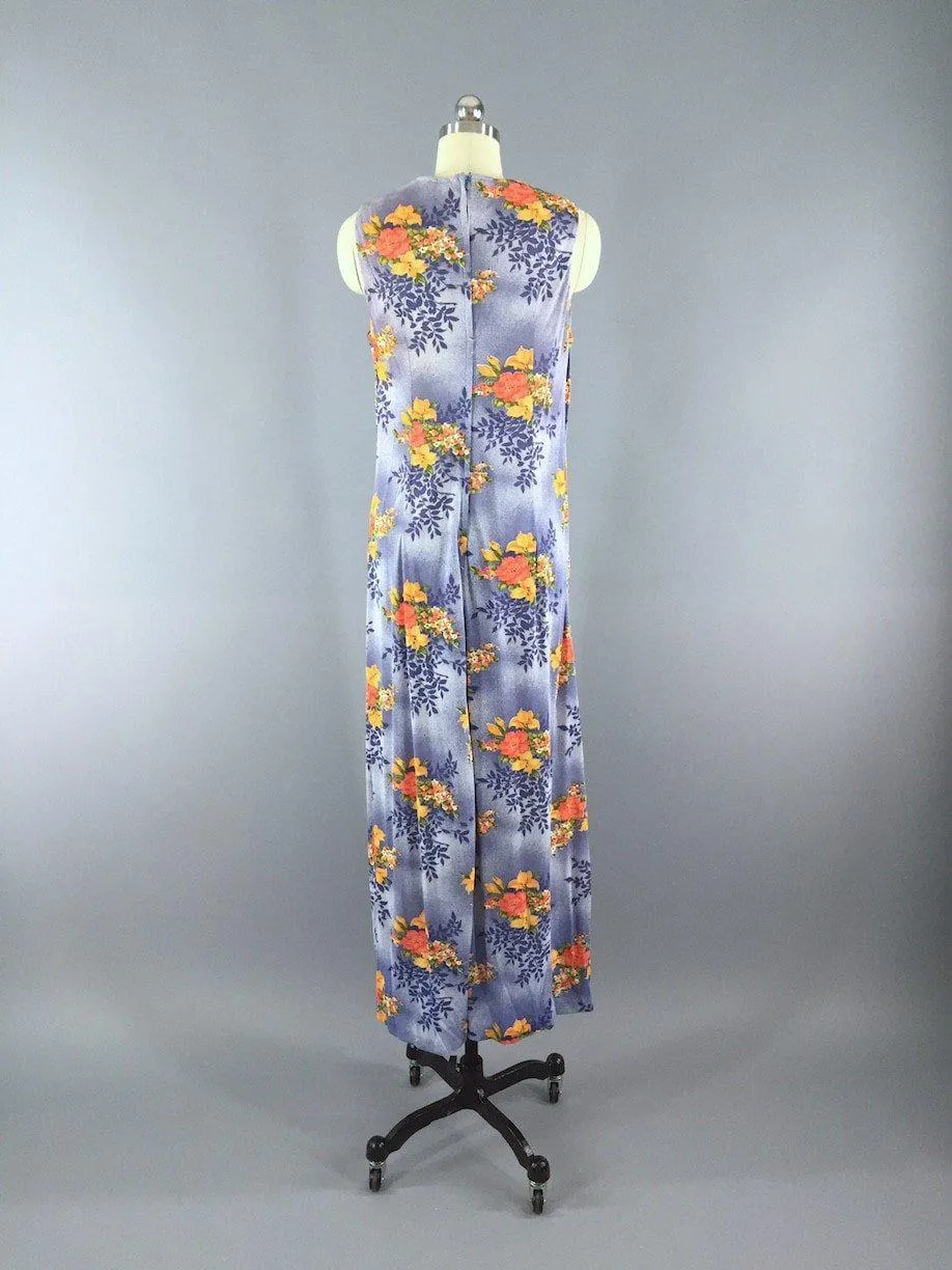 Vintage 1960s Hawaiian Maxi Dress