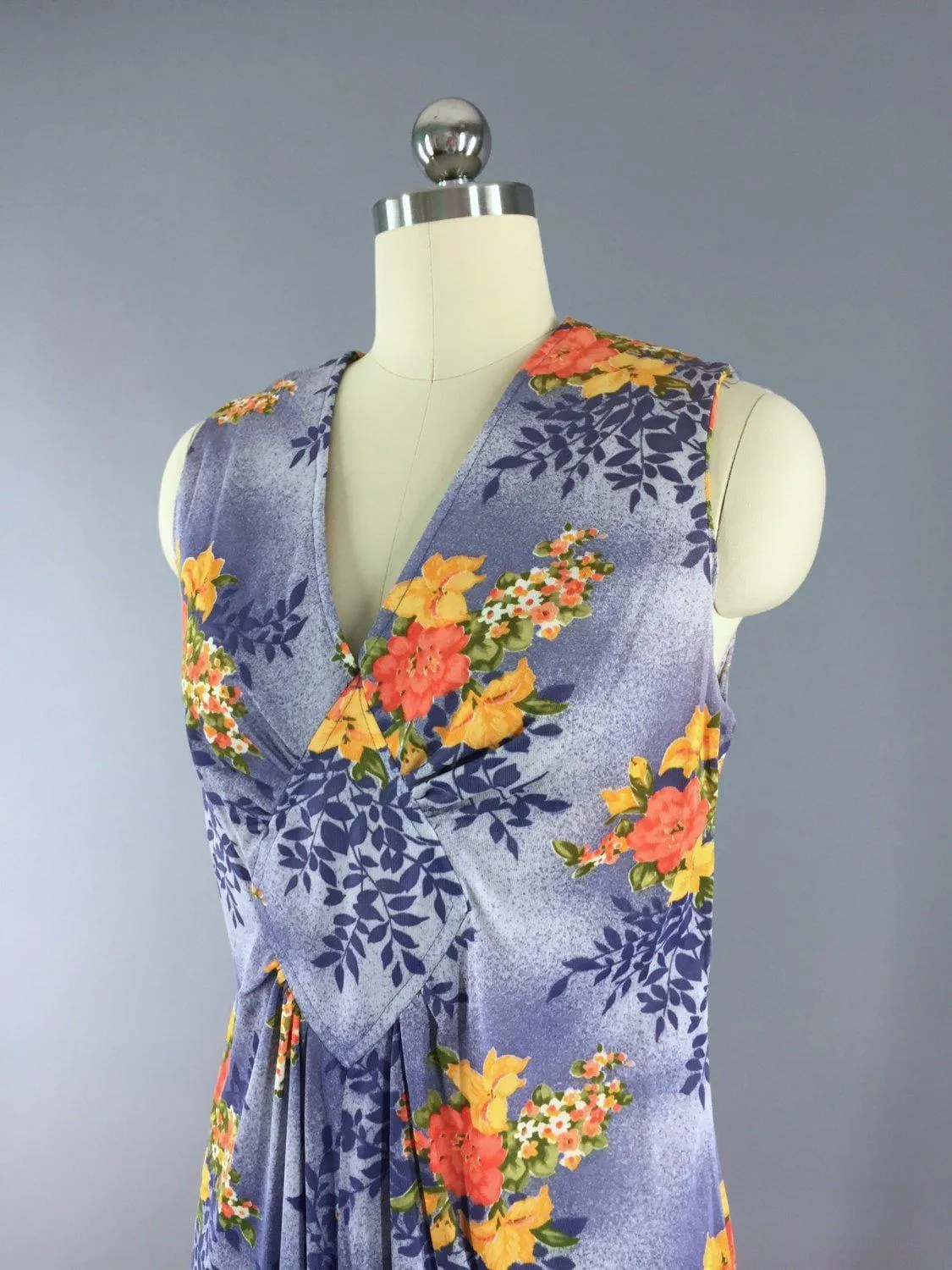 Vintage 1960s Hawaiian Maxi Dress