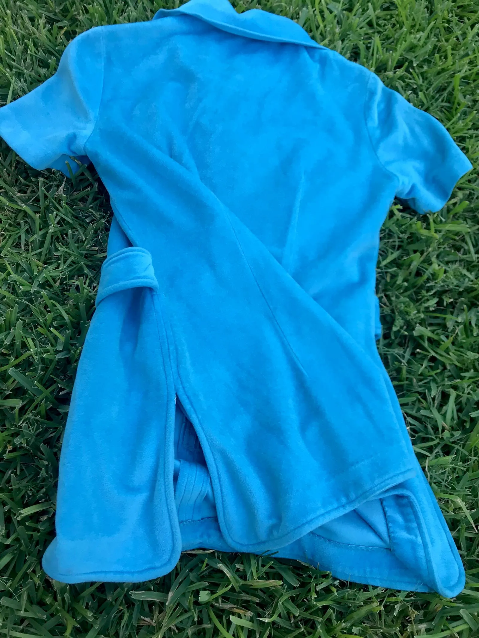 Vintage 60s 70s | Blue Velour GoGo Mod Scooter Zip Up Groovy Mini dress | M