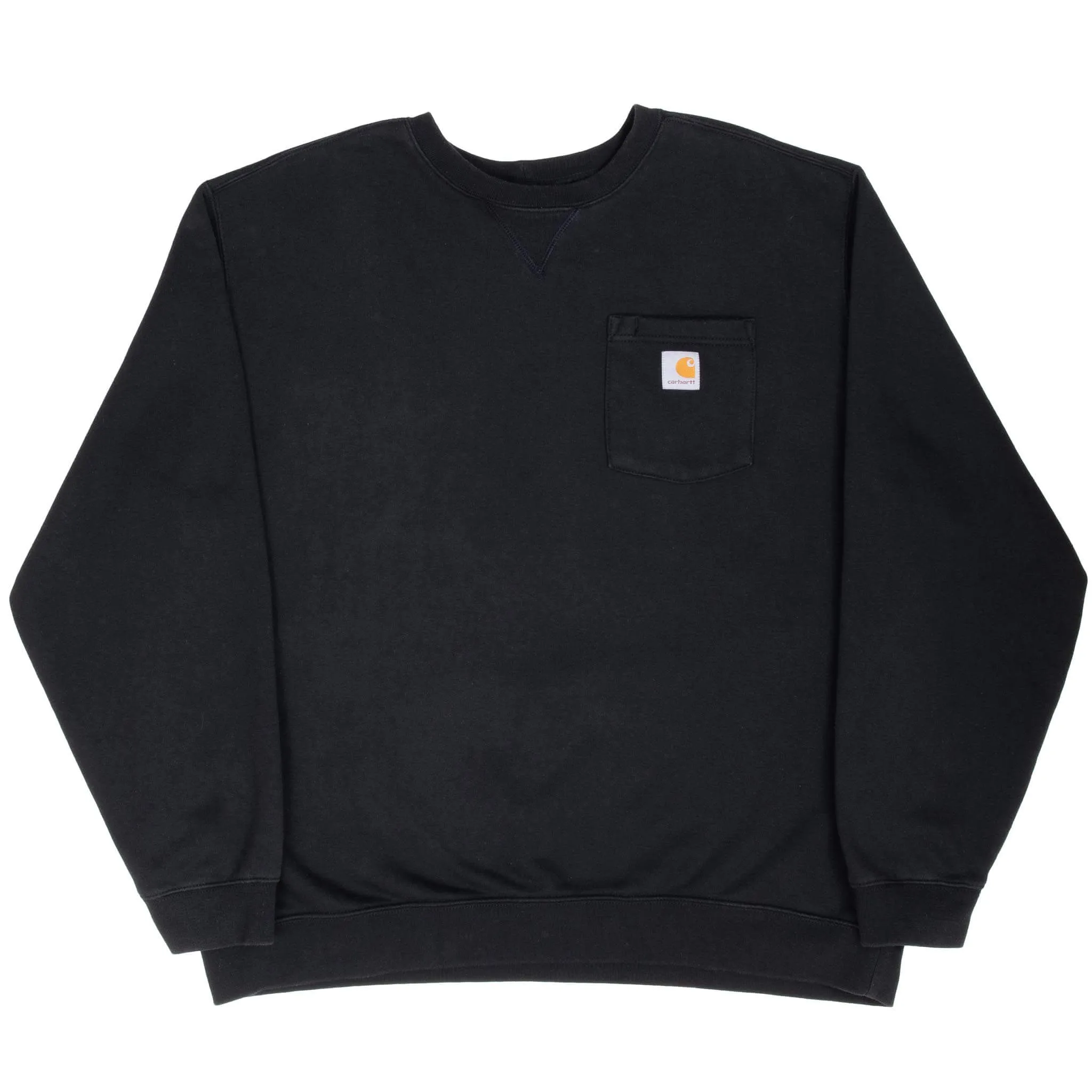 VINTAGE CARHARTT BLACK POCKET CREWNECK SWEATSHIRT 2XL