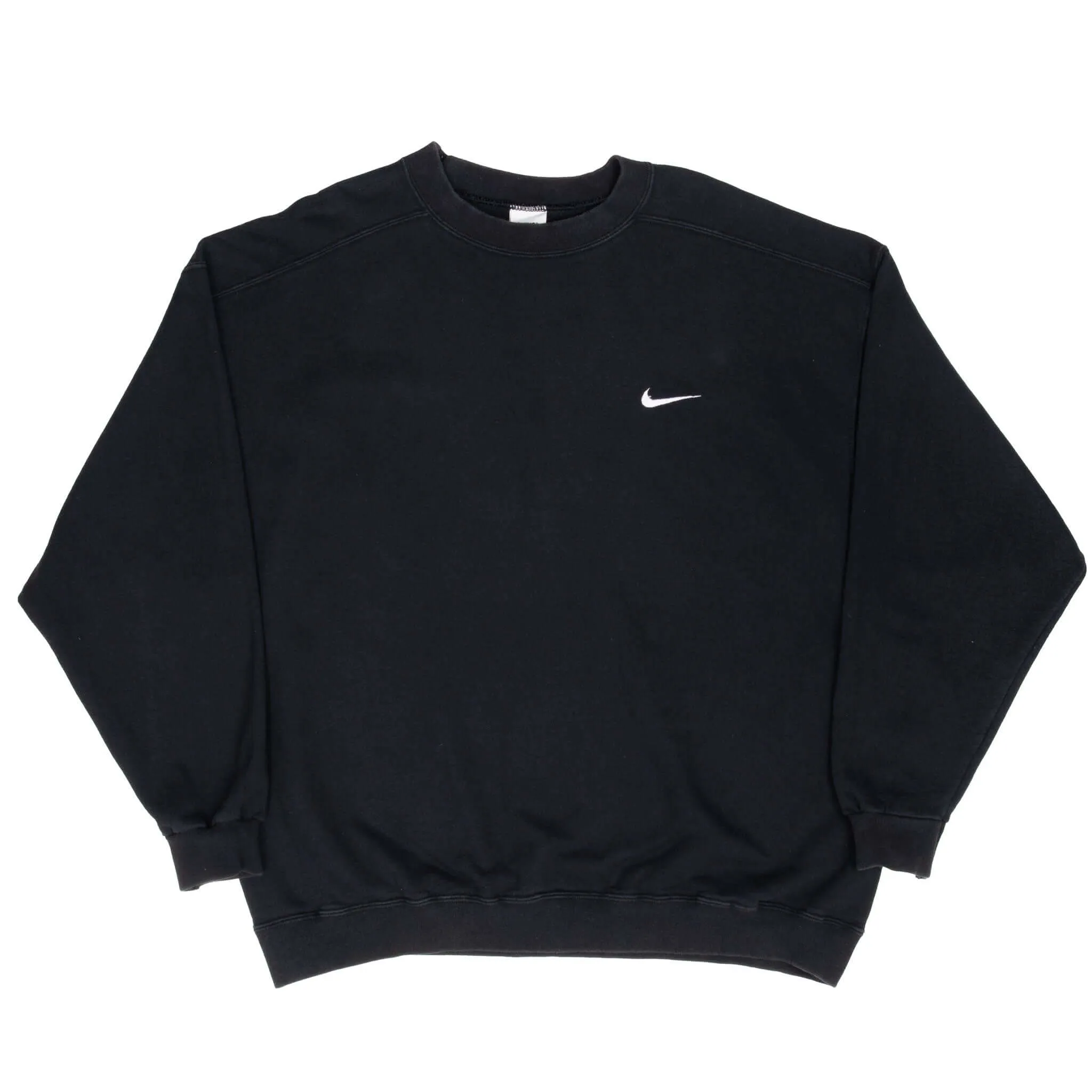 VINTAGE NIKE CLASSIC SWOOSH BLACK SWEATSHIRT 1990S XL