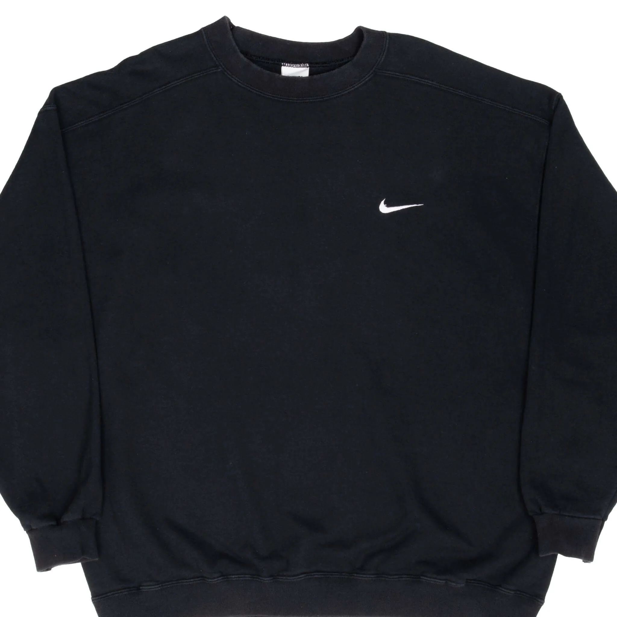 VINTAGE NIKE CLASSIC SWOOSH BLACK SWEATSHIRT 1990S XL