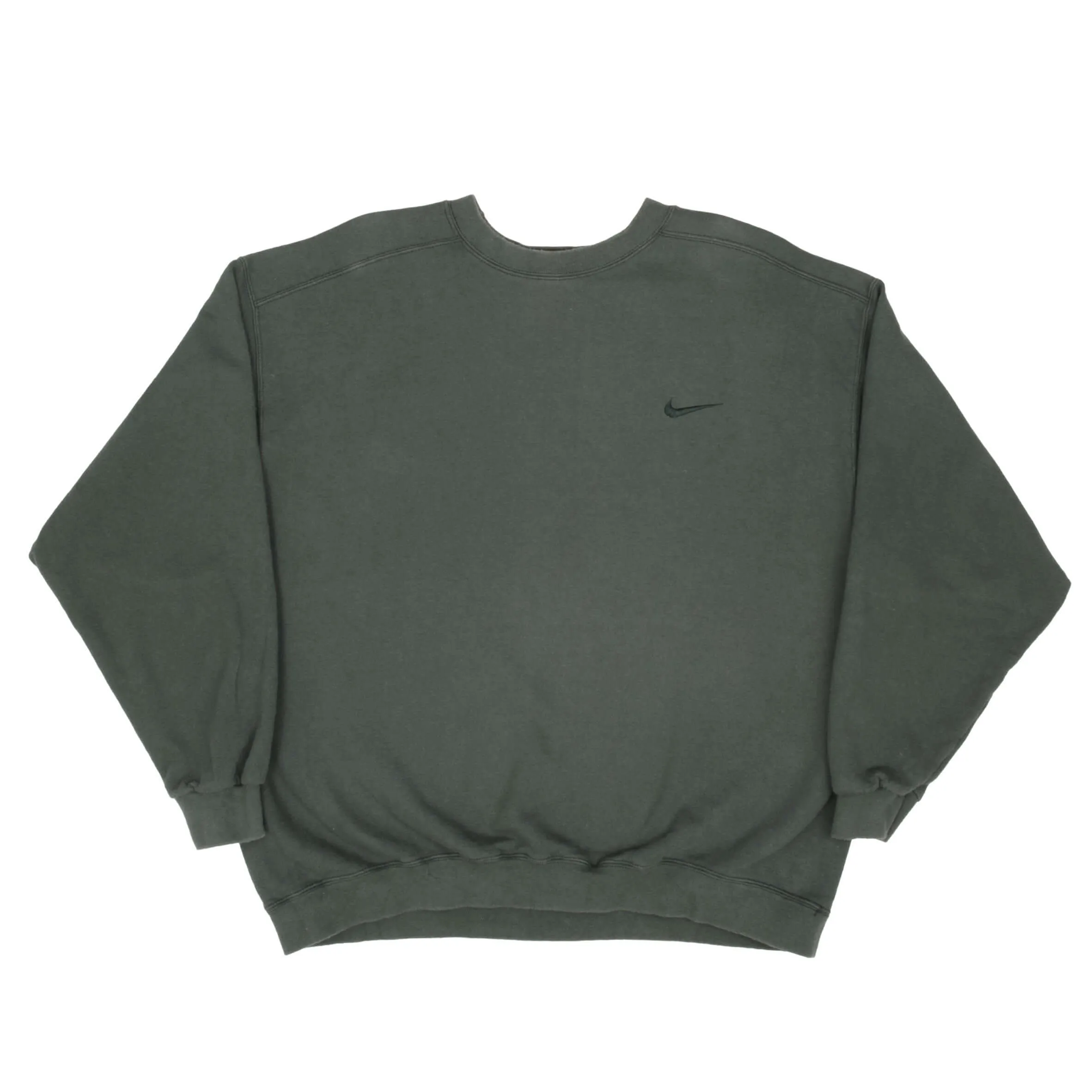 VINTAGE NIKE CLASSIC SWOOSH PINE GREEN SWEATSHIRT 1990S SIZE XL MADE IN USA