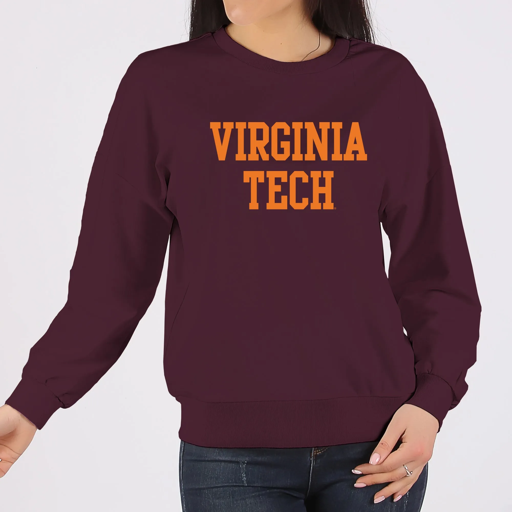 Virginia Tech Basic Block Crewneck - Maroon