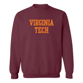 Virginia Tech Basic Block Crewneck - Maroon