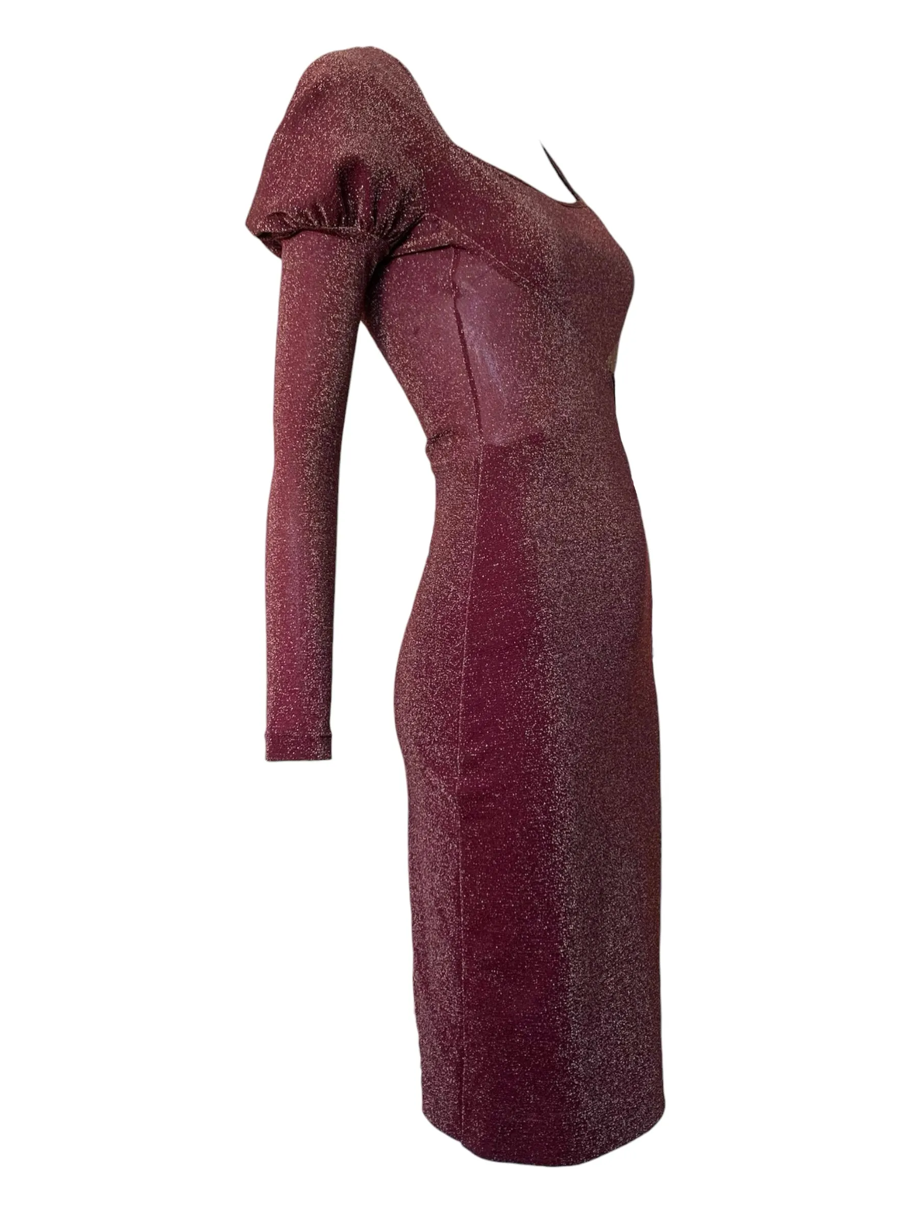 Vivienne Westwood 1990's Sexy Burgundy Lurex Dress