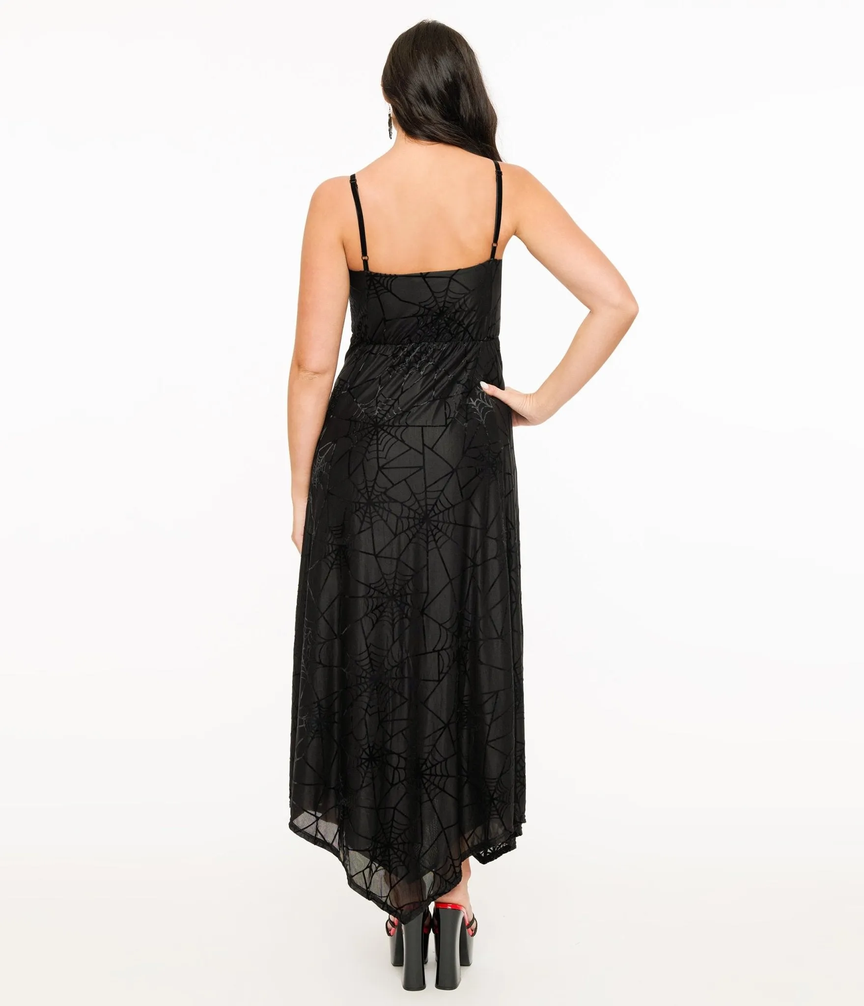 Wax Poetic Black Spiderweb Willow Maxi Dress & Bolero Set