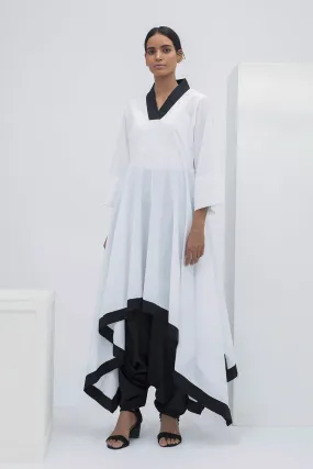 White & Black Handkerchief Tunic