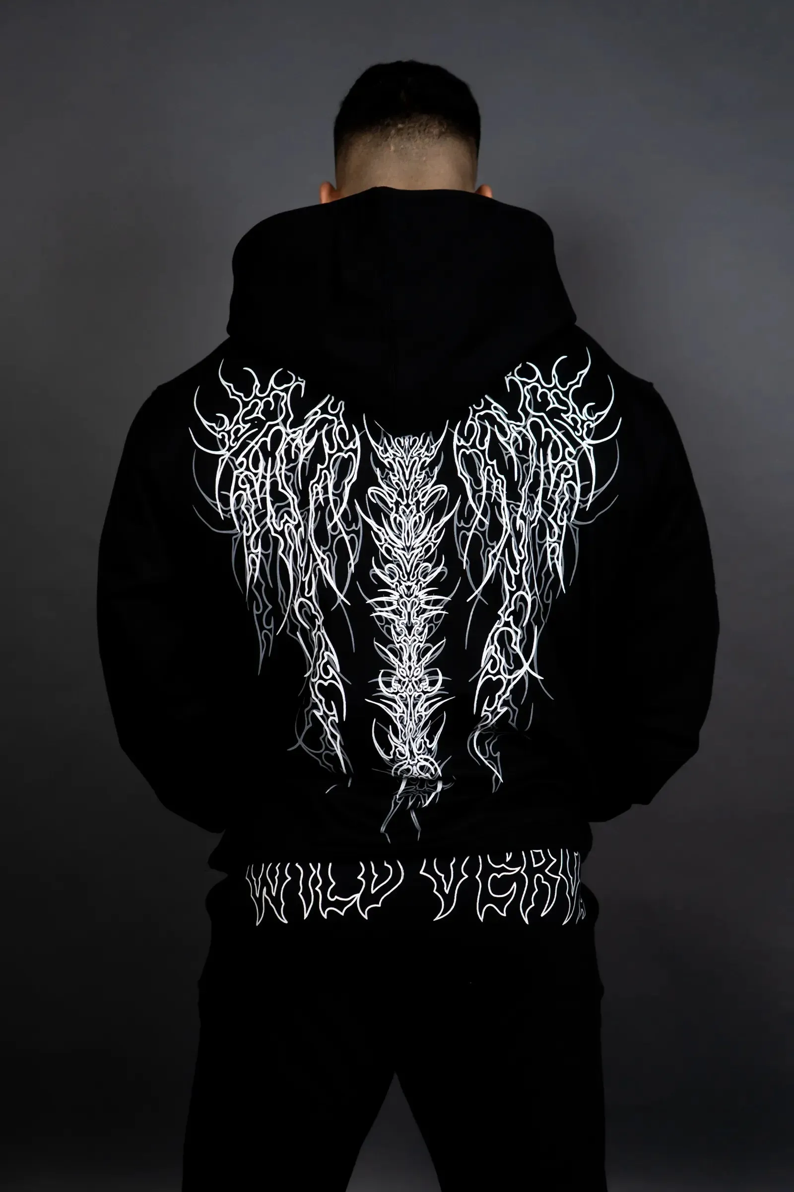 WINGED VERVE IMPACT HOODIE (BLACK GREY)