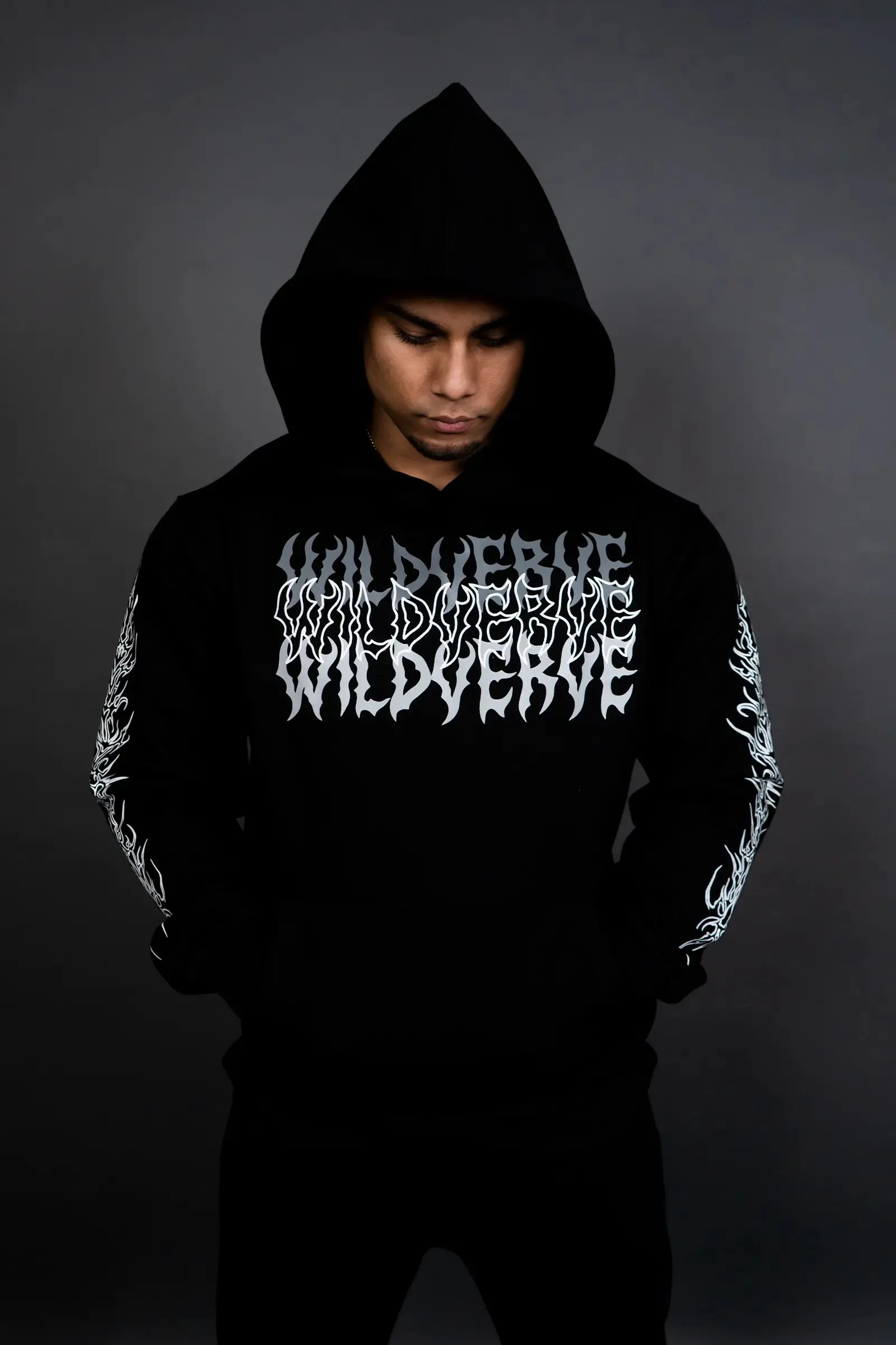 WINGED VERVE IMPACT HOODIE (BLACK GREY)