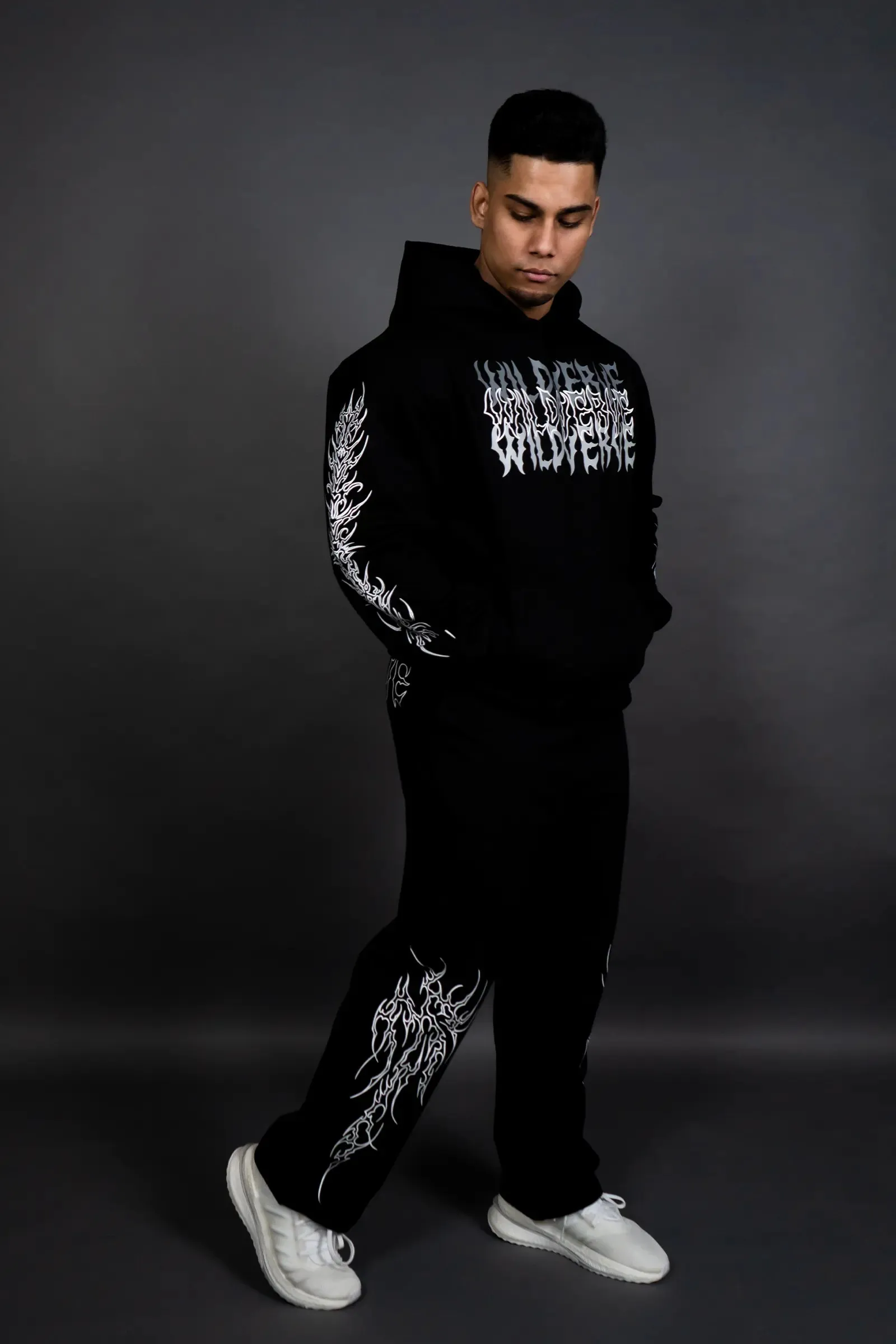 WINGED VERVE IMPACT HOODIE (BLACK GREY)