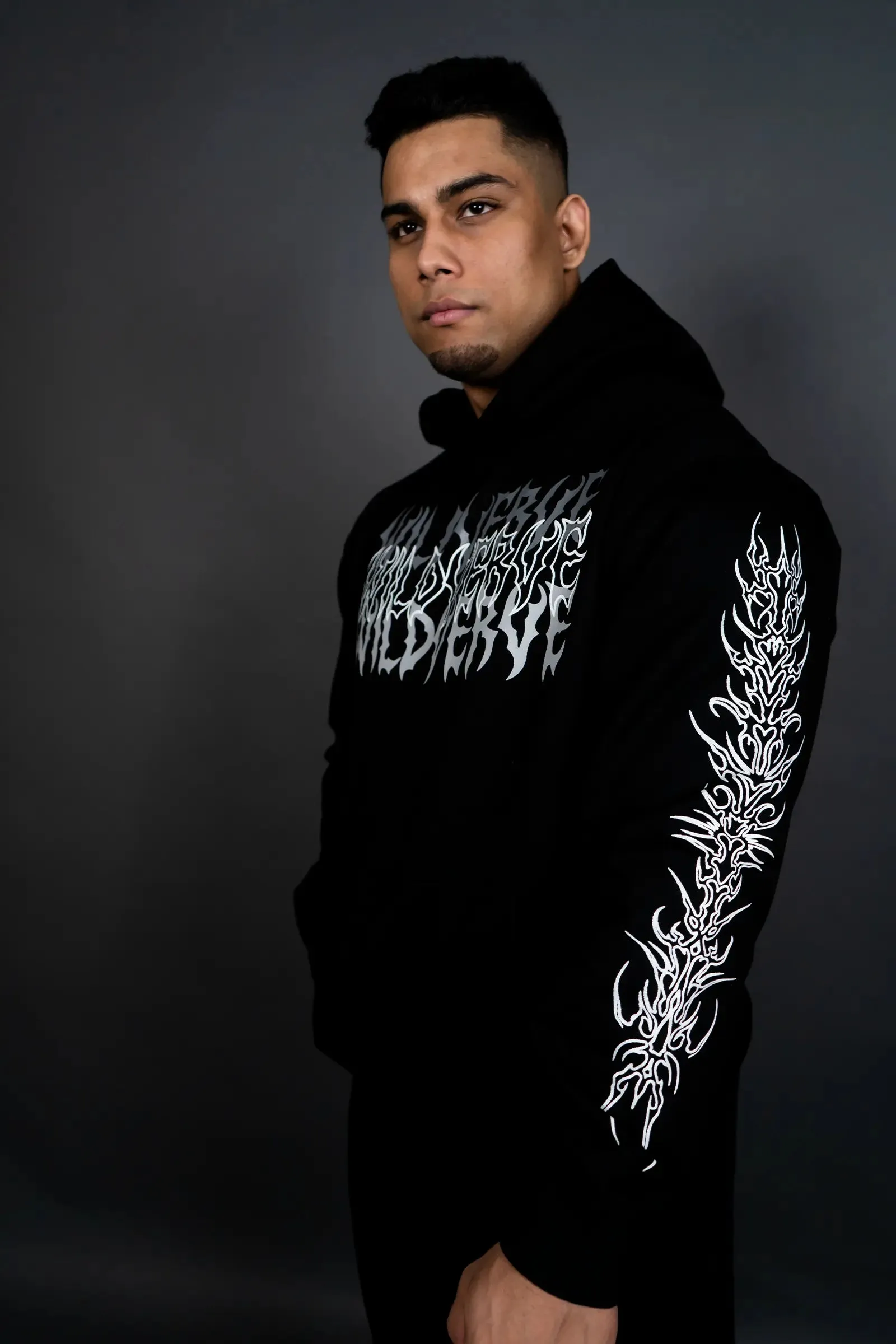 WINGED VERVE IMPACT HOODIE (BLACK GREY)